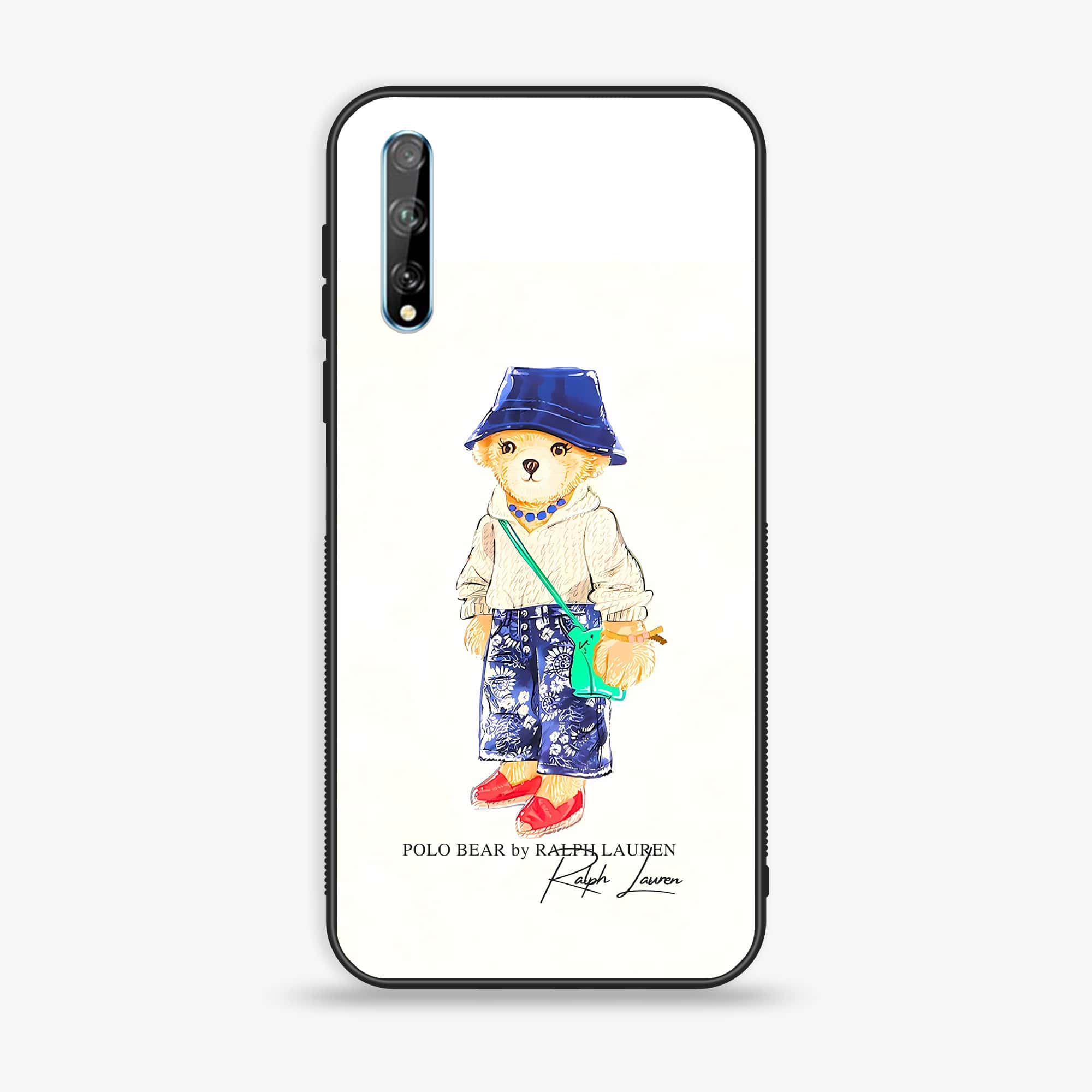 Huawei Y8p - Cool Bear Series - Premium Printed Glass soft Bumper shock Proof Case