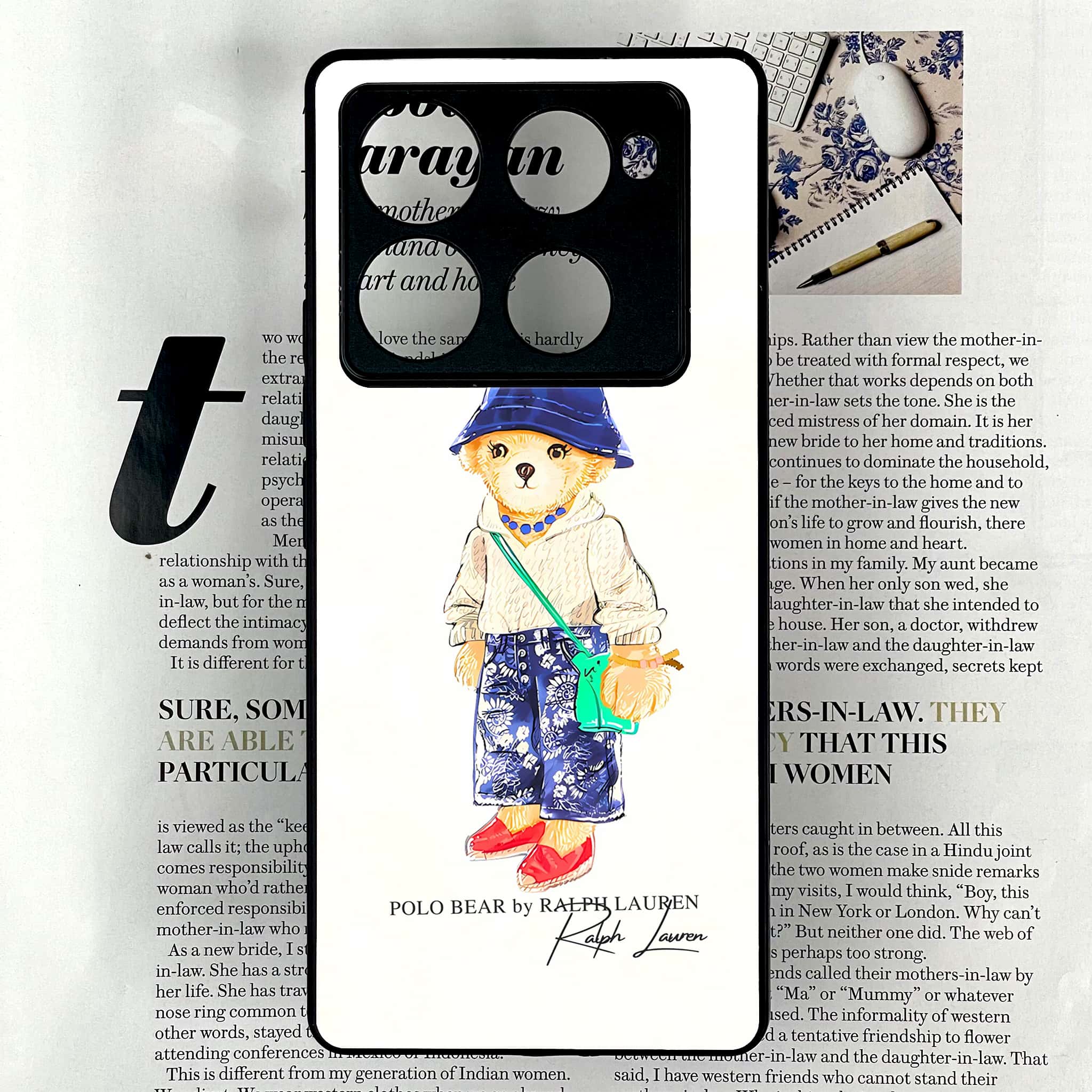Infinix Note 40 Pro 4G - Cool Bear Series - Premium Printed Glass soft Bumper shock Proof Case
