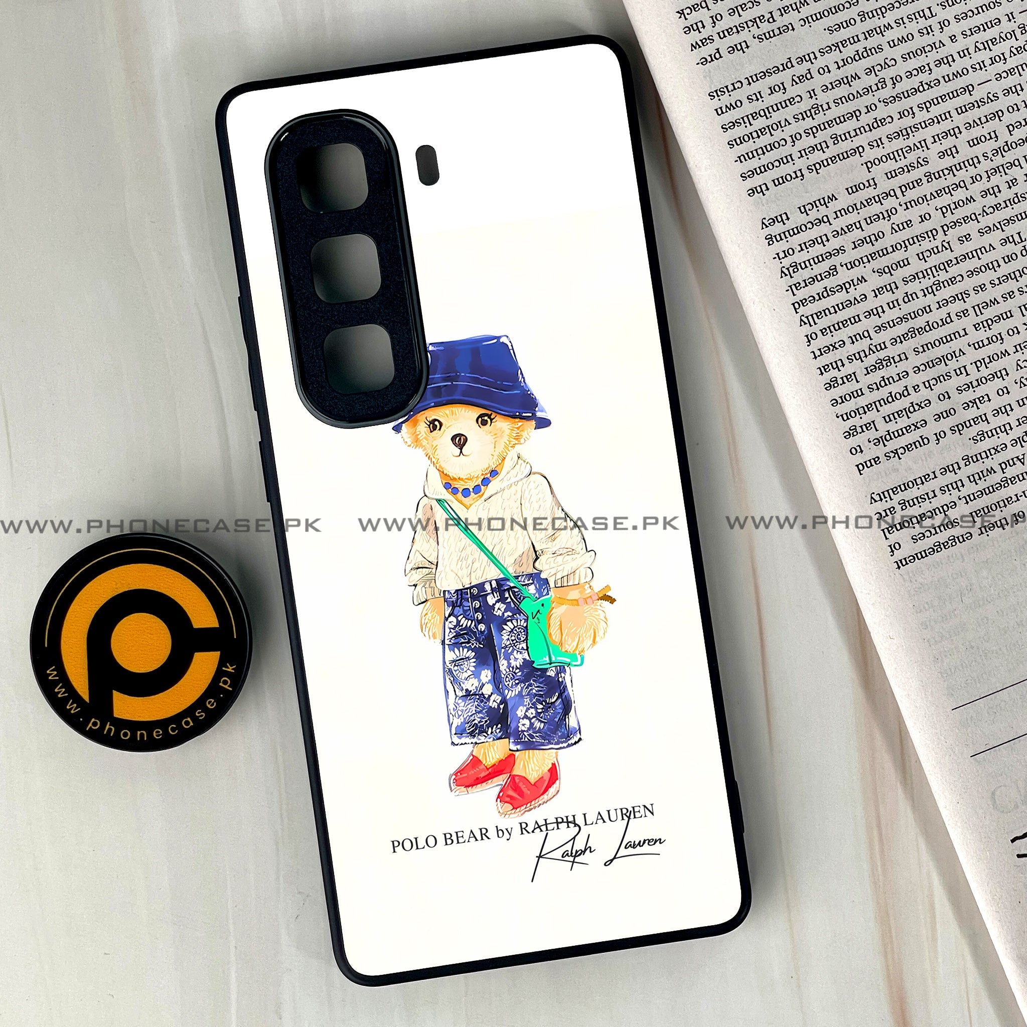 Infinix Hot 60 Pro Plus - Cool Bear Series - Premium Metal Printed soft Bumper shock Proof Case