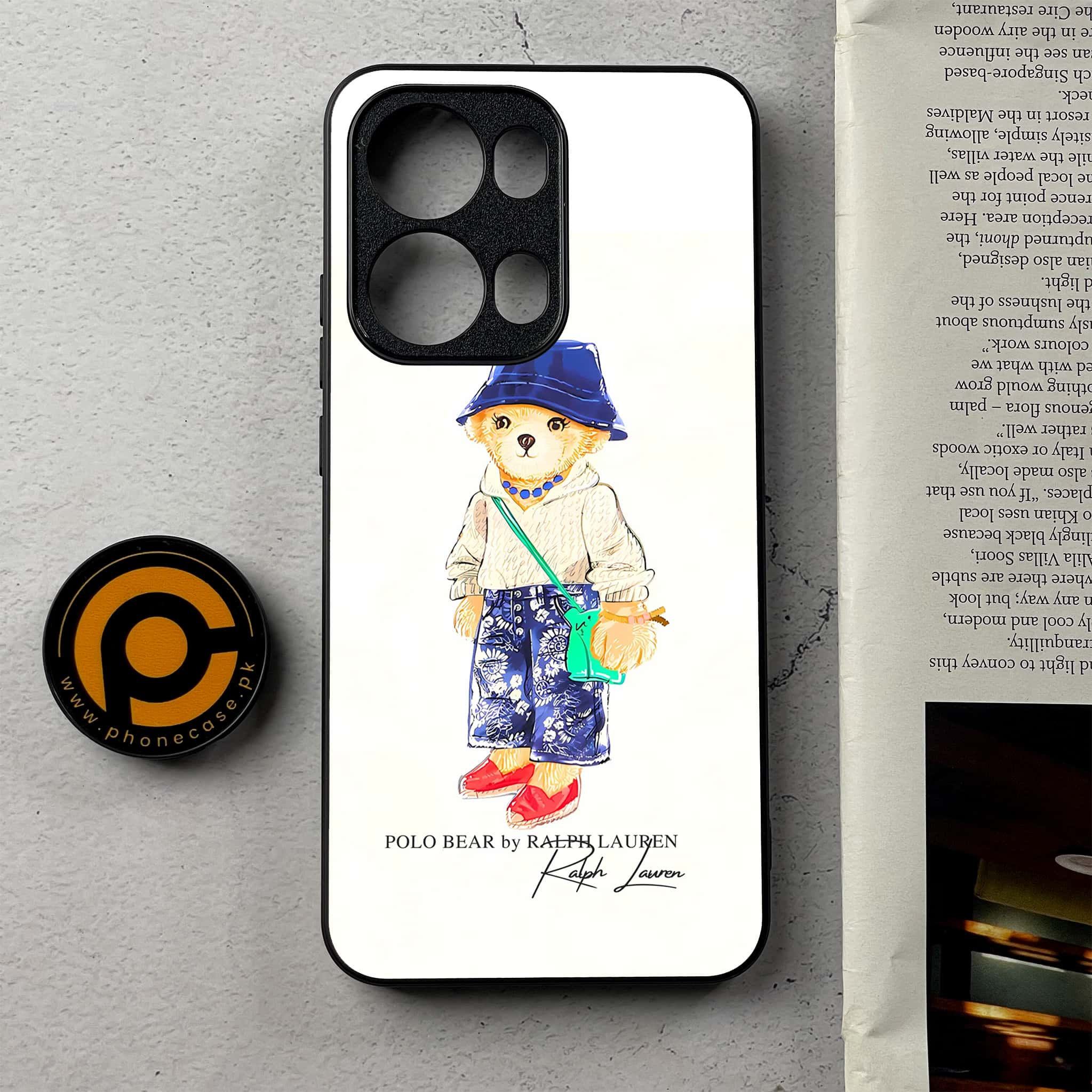 Oppo Reno 13 Pro - Cool Bear Series - Premium Metal Printed Soft Bumper Shockproof Case
