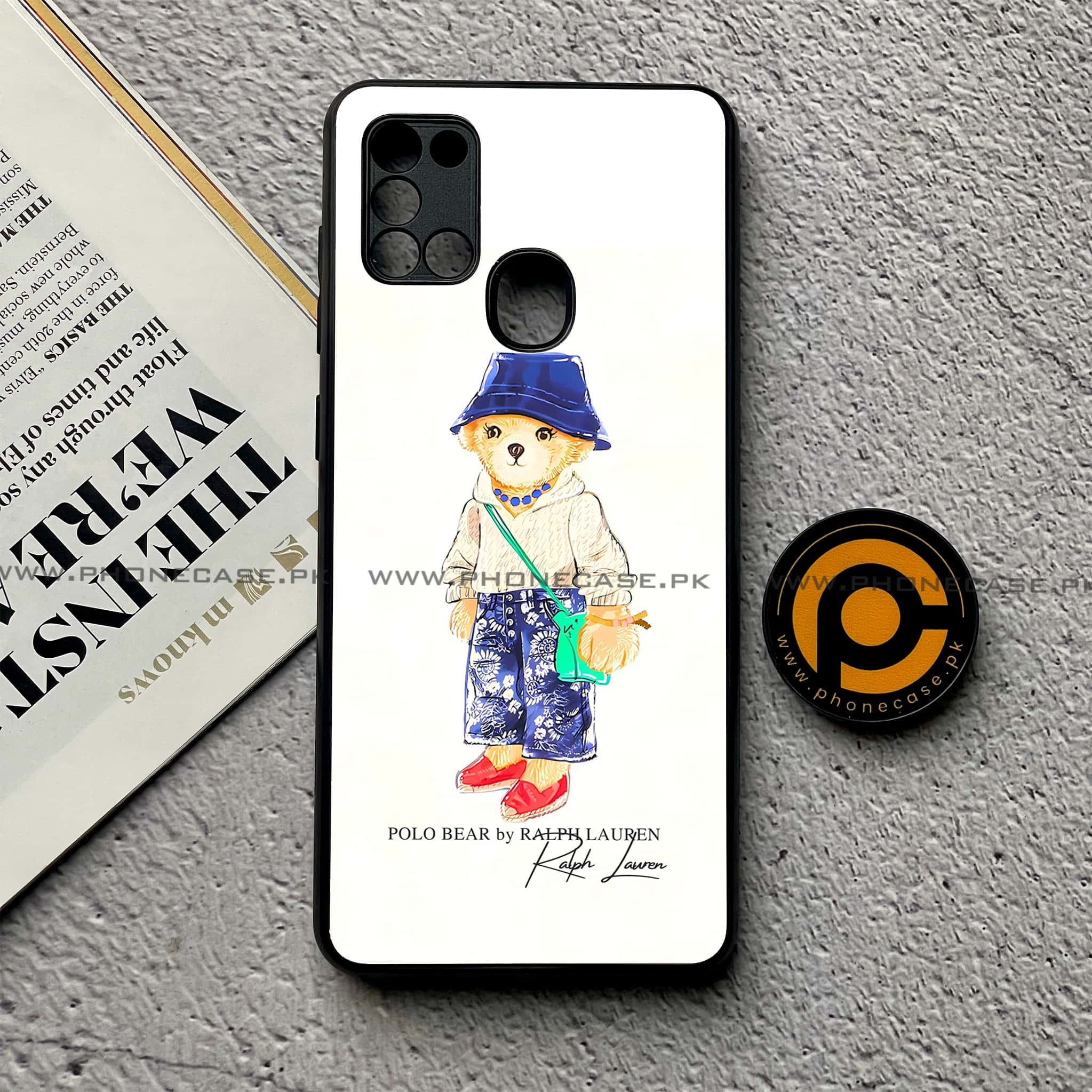 Samsung Galaxy A21s - Cool Bear Series - Premium Printed Glass soft Bumper shock Proof Case
