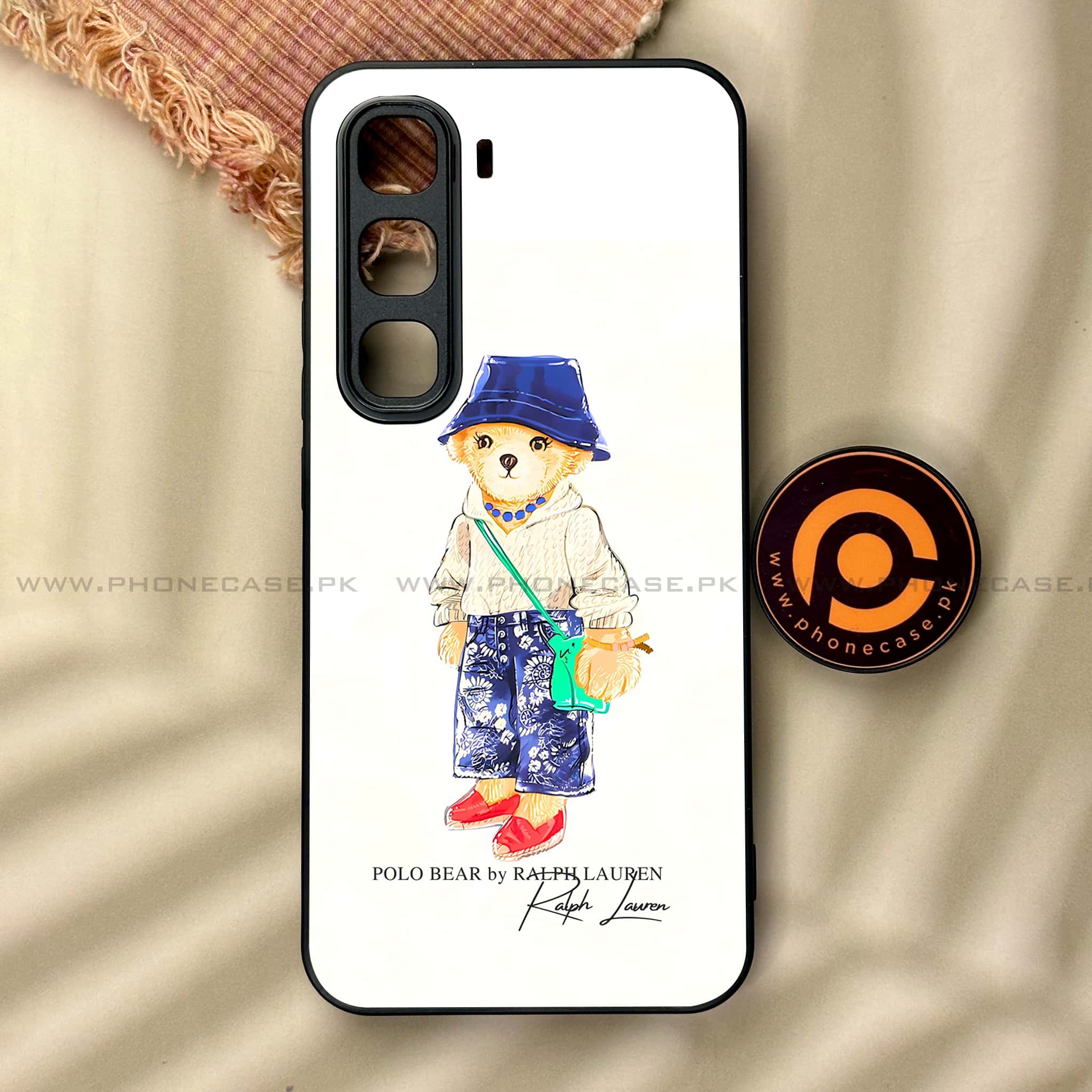 Infinix Hot 60 Pro - Cool Bear Series - Premium Metal Printed soft Bumper shock Proof Case