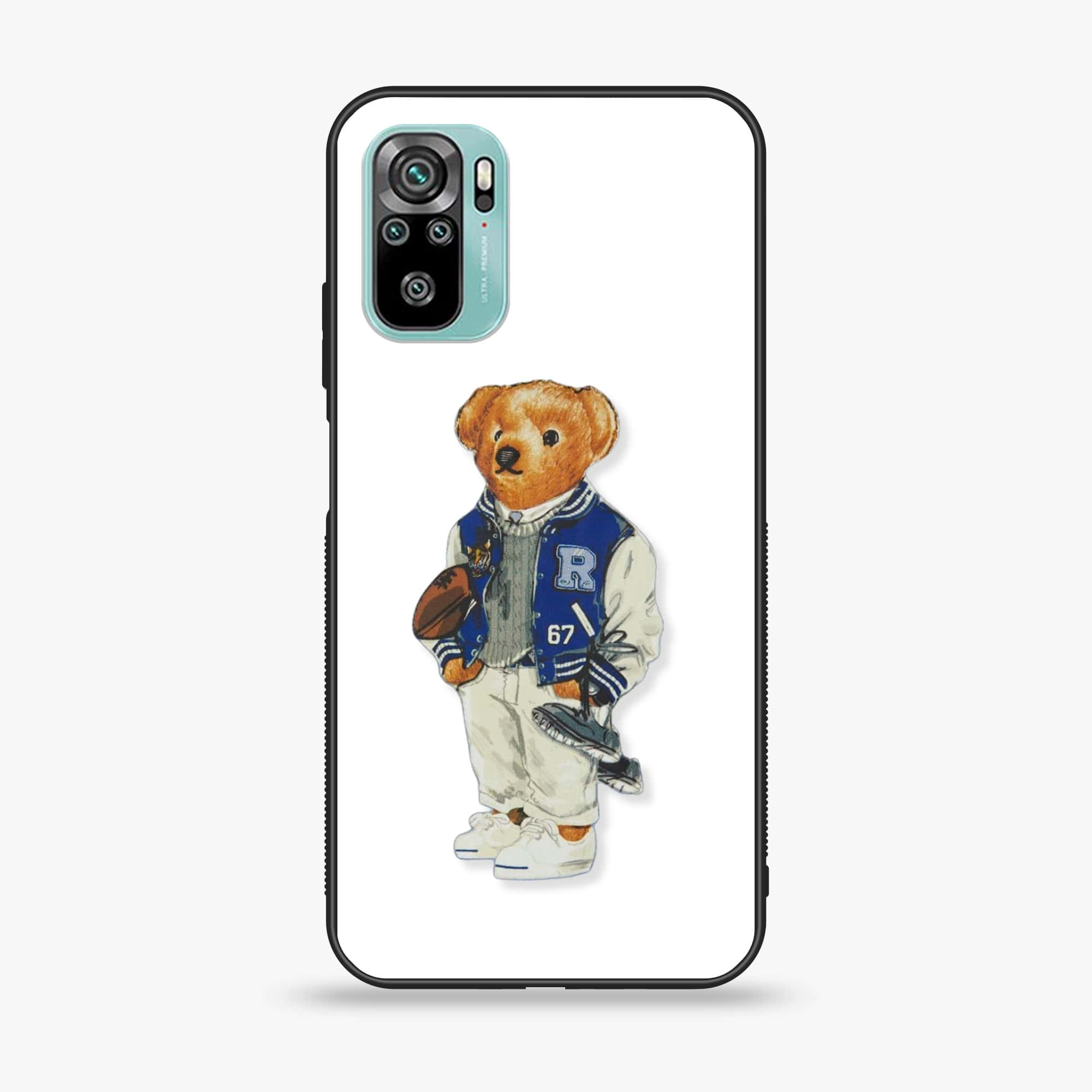 Xiaomi Redmi Note 10 - Cool Bear Series - Premium Printed Glass soft Bumper shock Proof Case