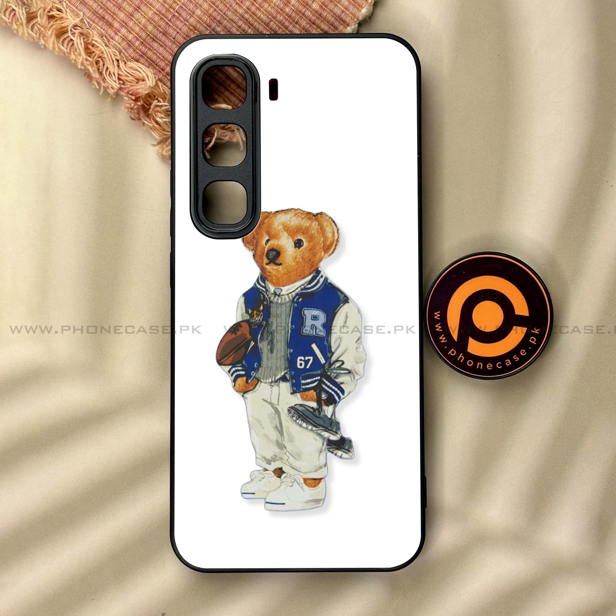 Infinix Hot 60 Pro - Cool Bear Series - Premium Metal Printed soft Bumper shock Proof Case