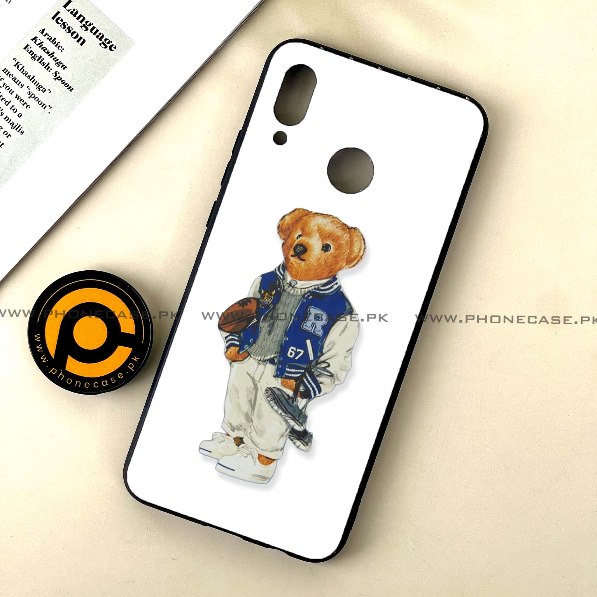 Huawei Nova 3 - Cool Bear Series - Premium Printed Glass soft Bumper shock Proof Case