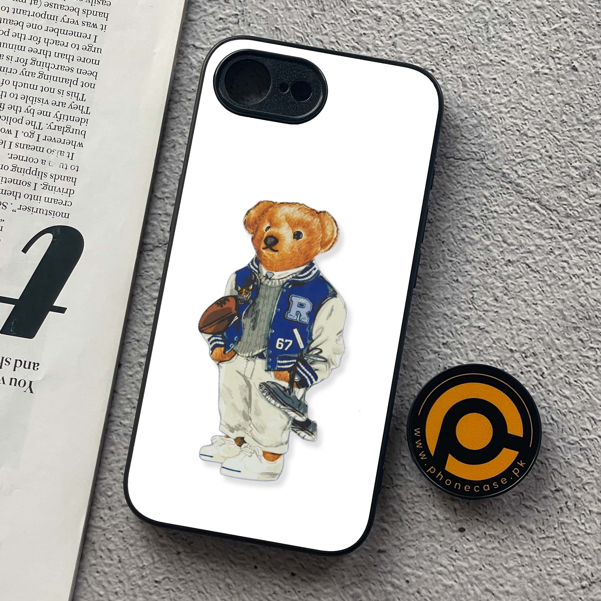 iPhone 16e - Cool Bear Series - Premium Metal  Printed soft Bumper shock Proof Case