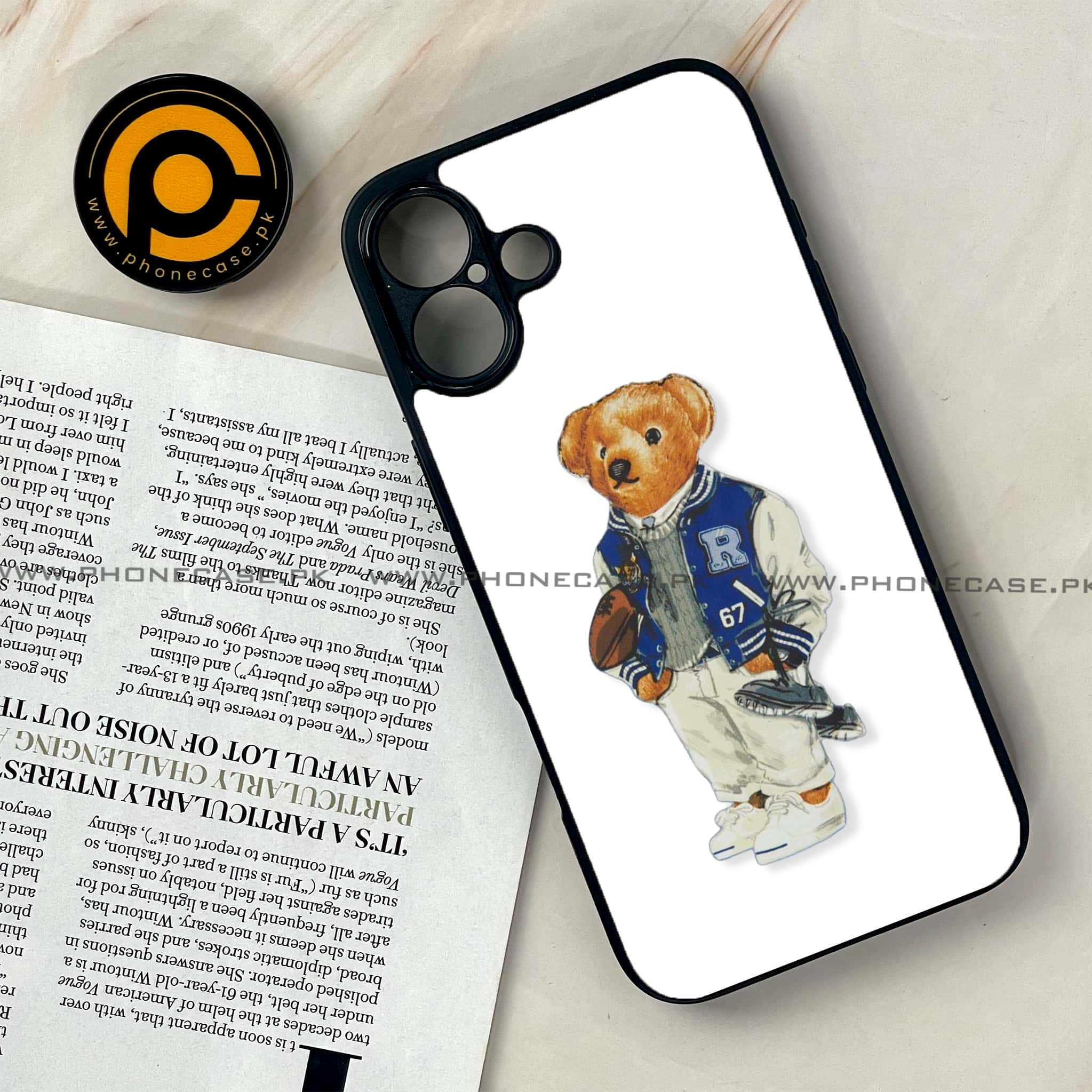 iPhone 16 Plus - Cool Bear Series - Premium Printed Glass soft Bumper shock Proof Case