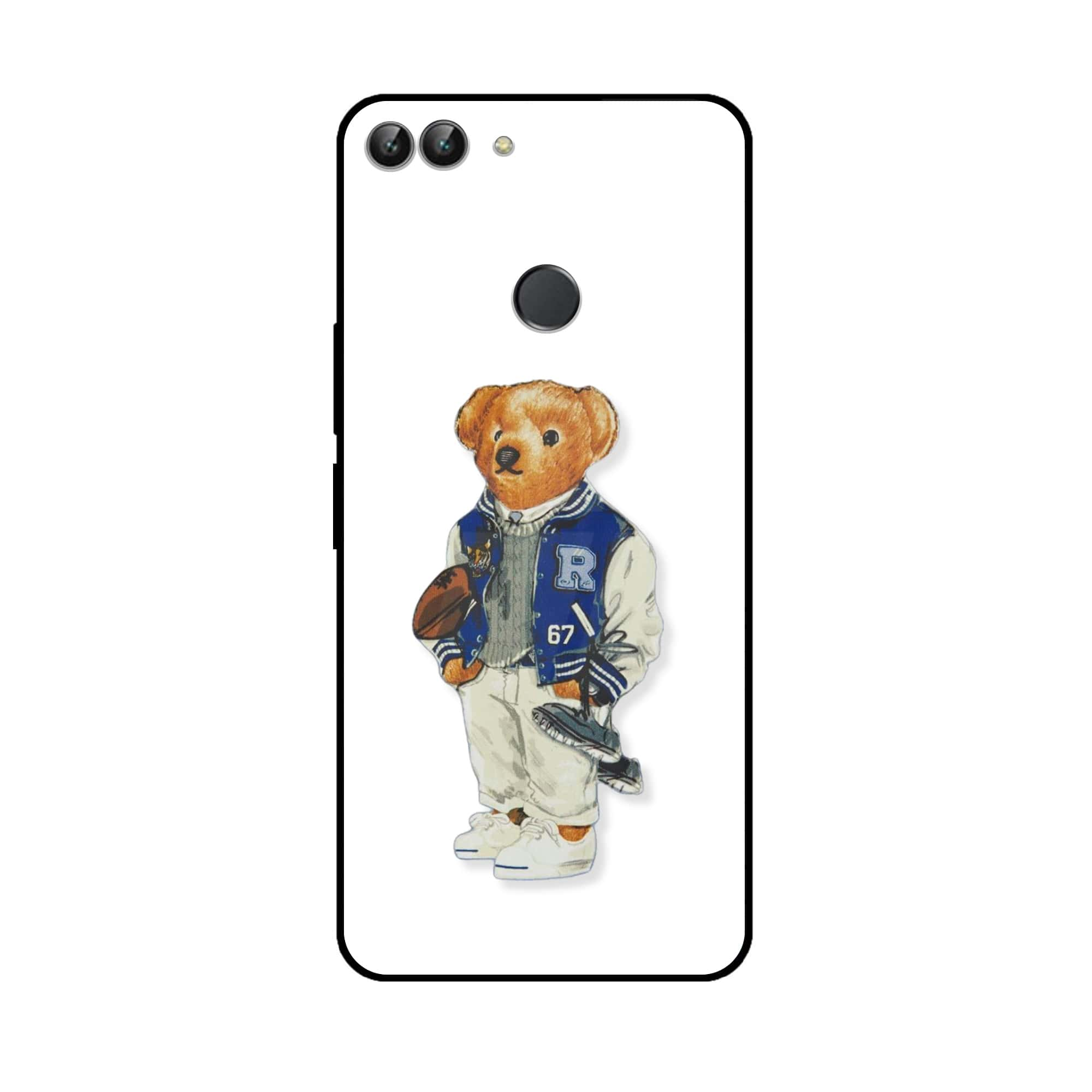 Huawei P Smart - Cool Bear Series - Premium Printed Glass soft Bumper shock Proof Case