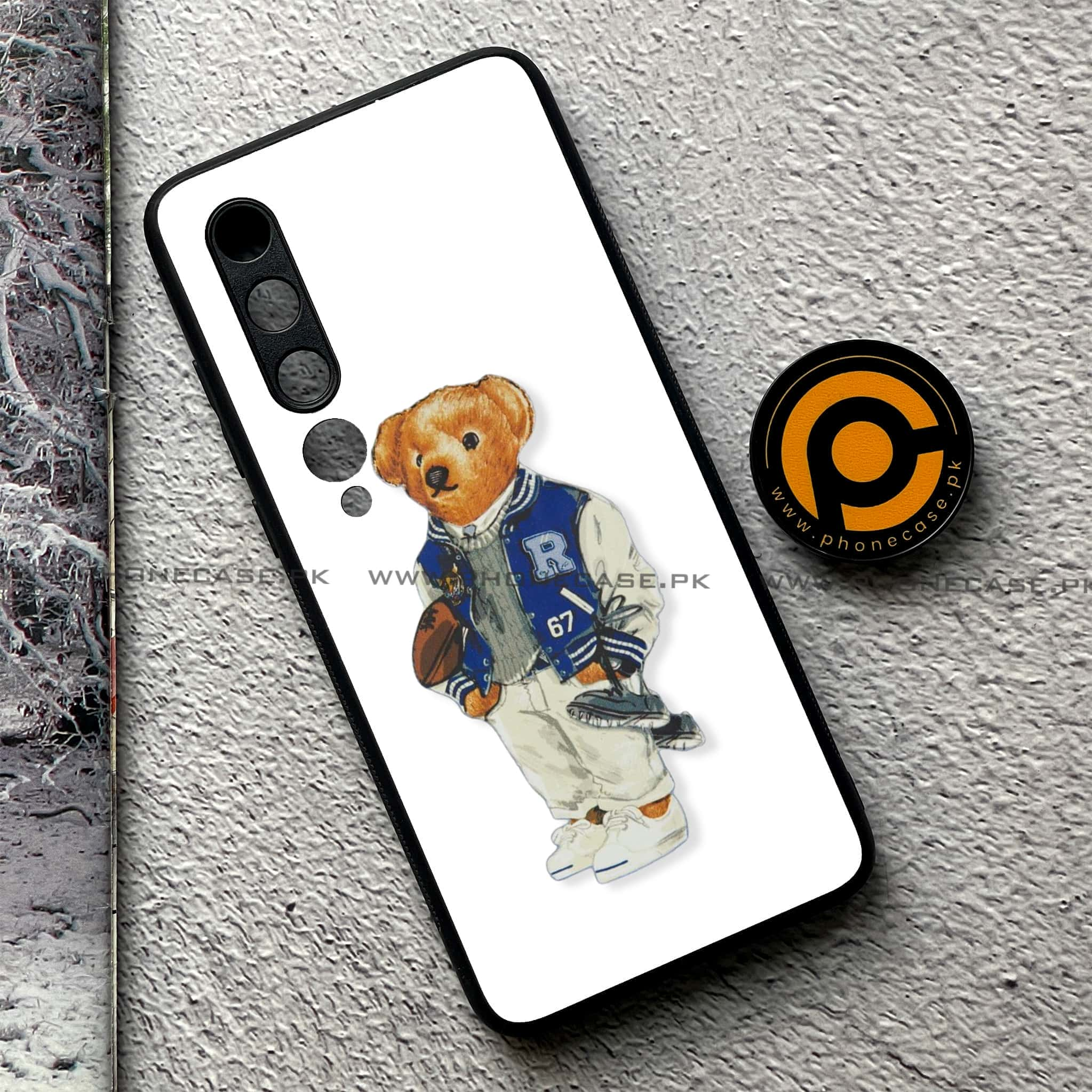 Xiaomi Mi 10 - Cool Bear Series - Premium Printed Glass soft Bumper shock Proof Case