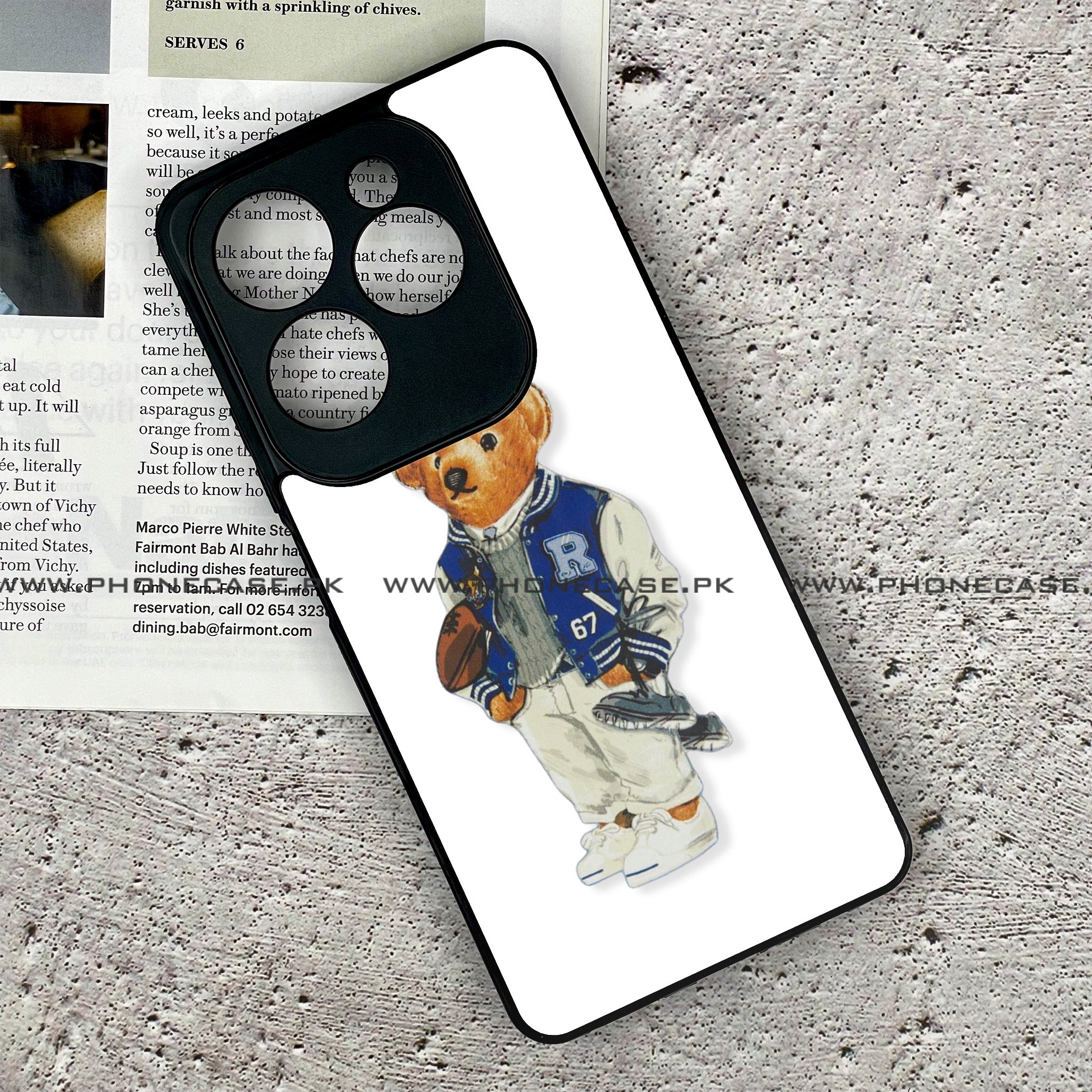 Tecno Spark 20 Pro - Cool Bear Series - Premium Printed Glass soft Bumper shock Proof Case