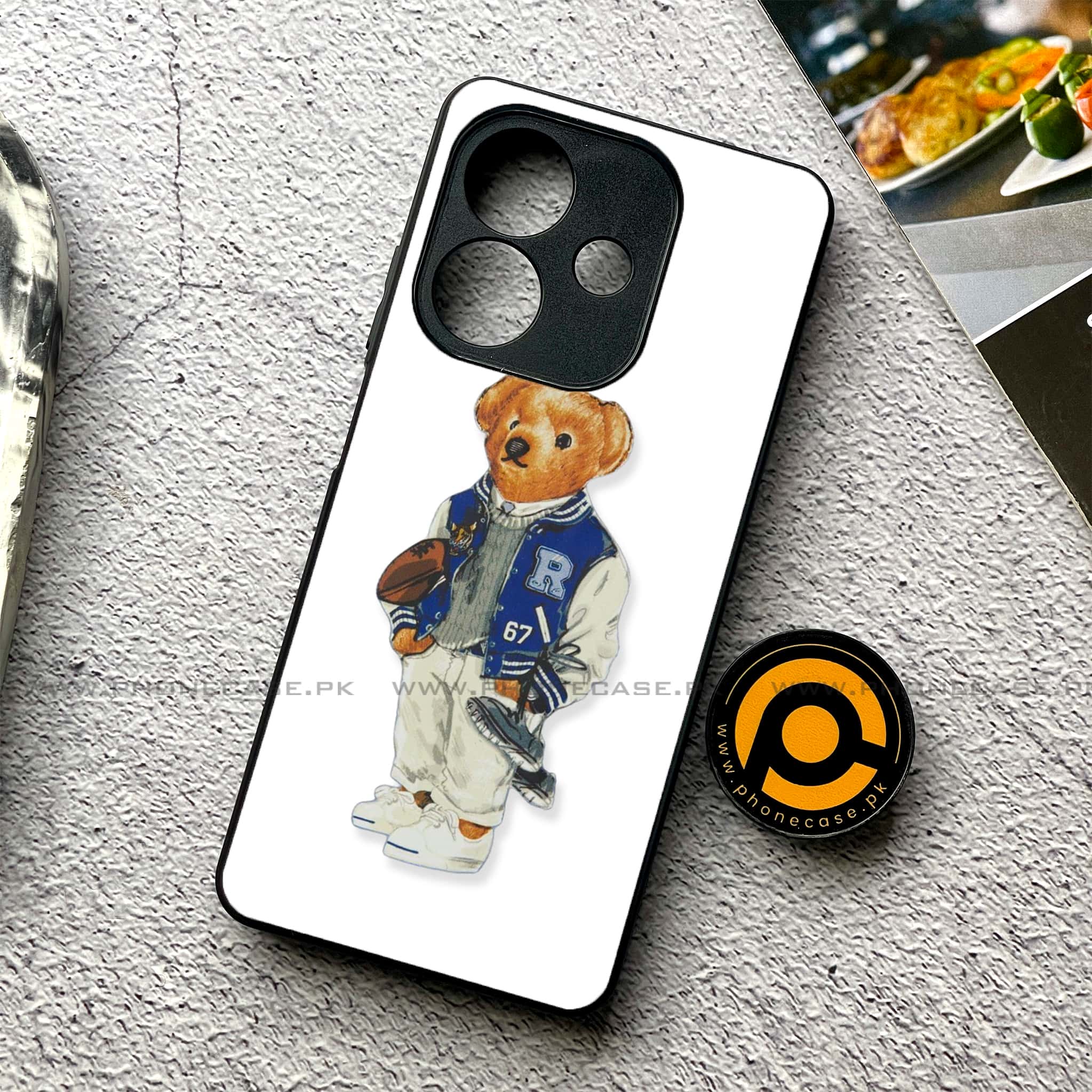 Oppo A5i - Cool Bear Series - Premium Metal Printed soft Bumper shock Proof Case