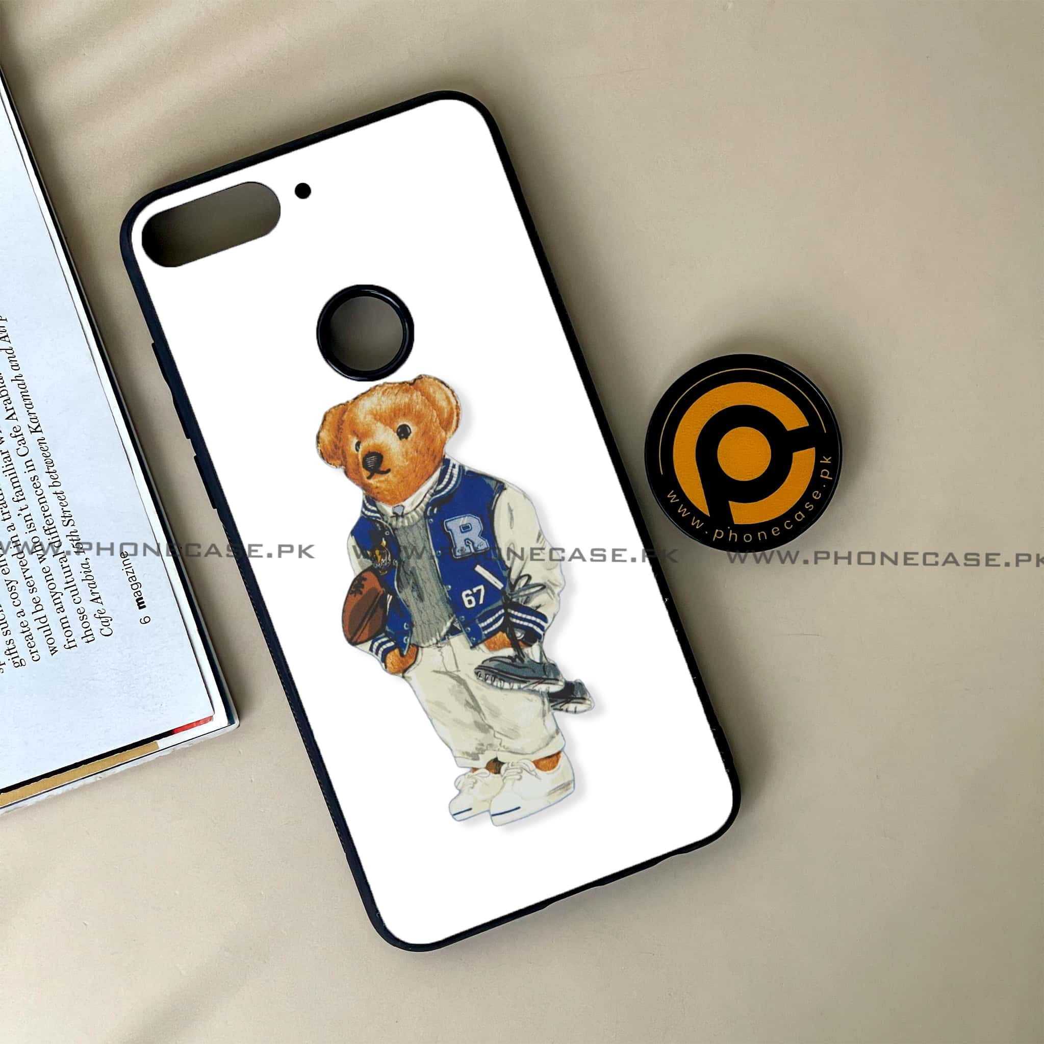 Huawei Y7 Prime (2018) - Cool Bear Series - Premium Printed Glass soft Bumper shock Proof Case