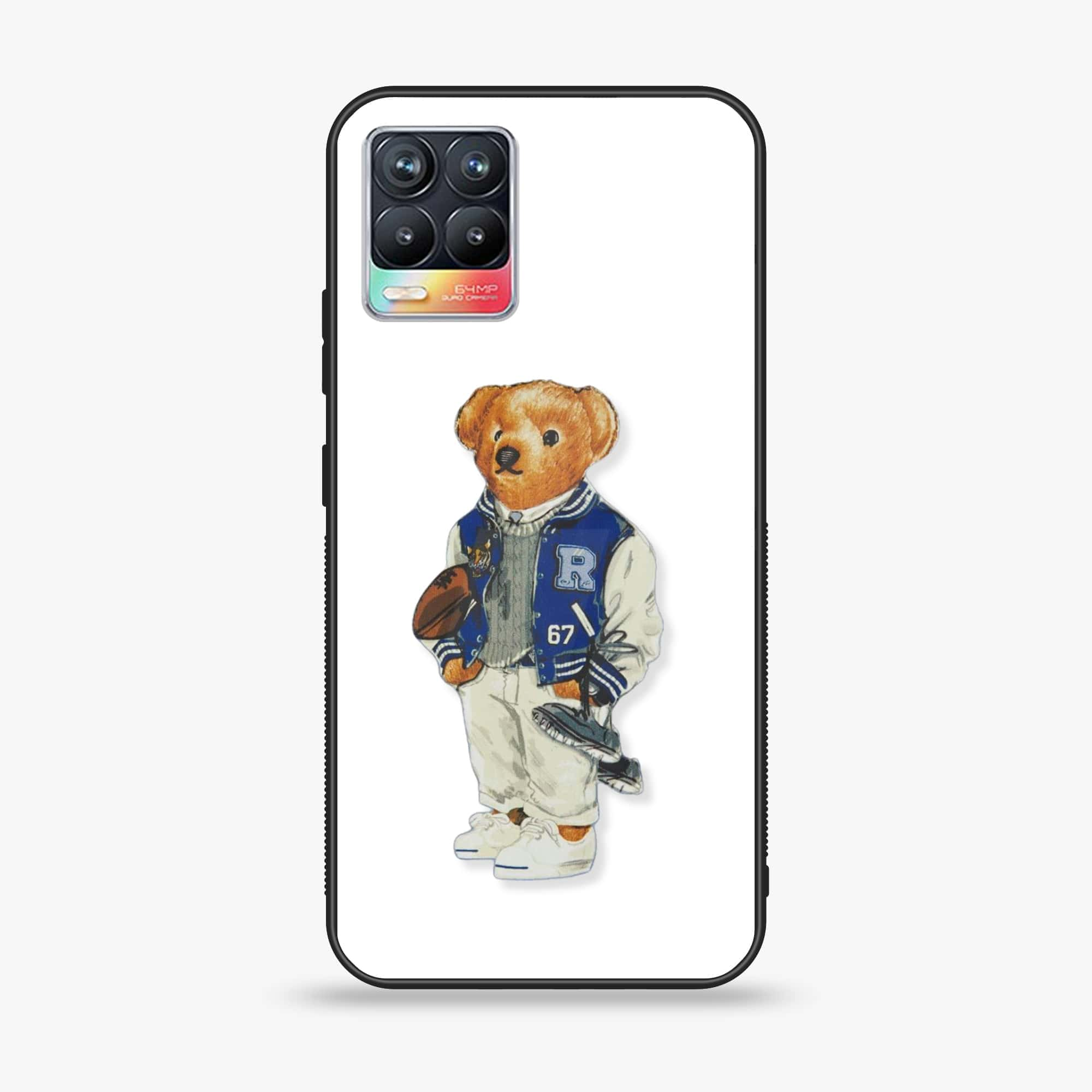 Realme 8 Pro - Cool Bear Series - Premium Printed Glass soft Bumper shock Proof Case