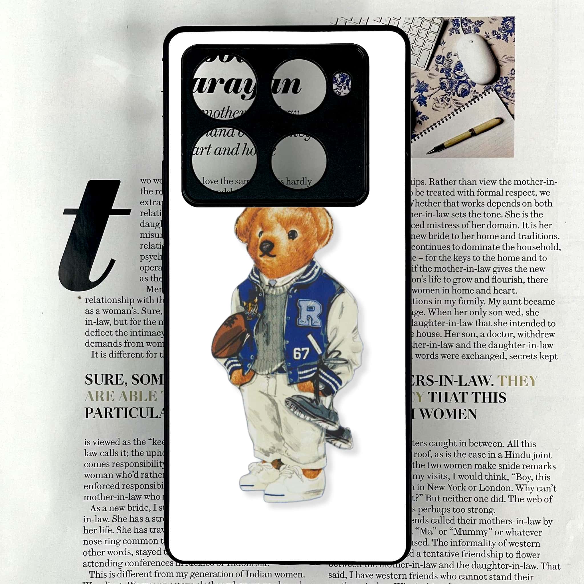 Infinix Note 40 Pro 4G - Cool Bear Series - Premium Printed Glass soft Bumper shock Proof Case