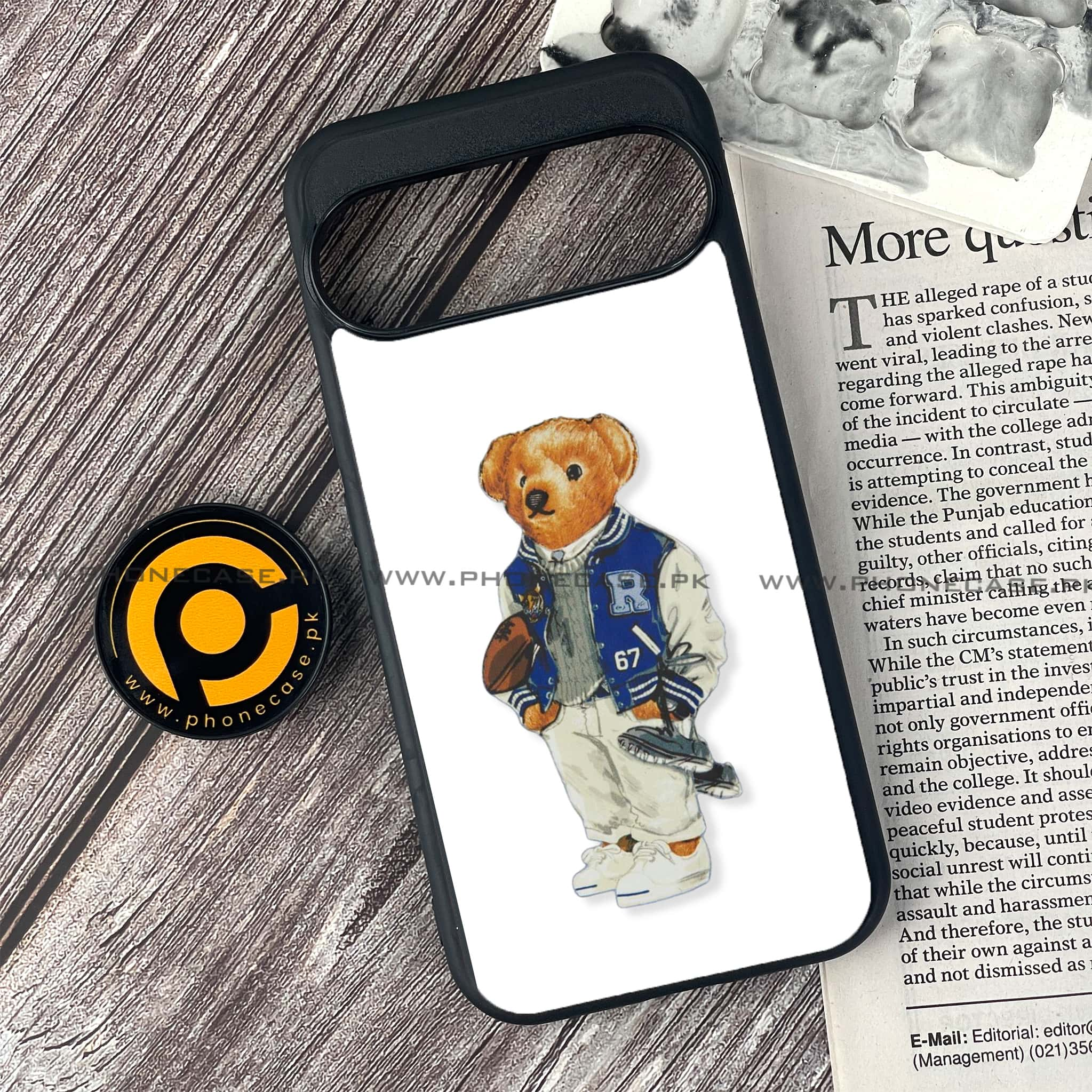 Google Pixel 9 Pro - Cool Bear Series - Premium Printed Glass soft Bumper shock Proof Case