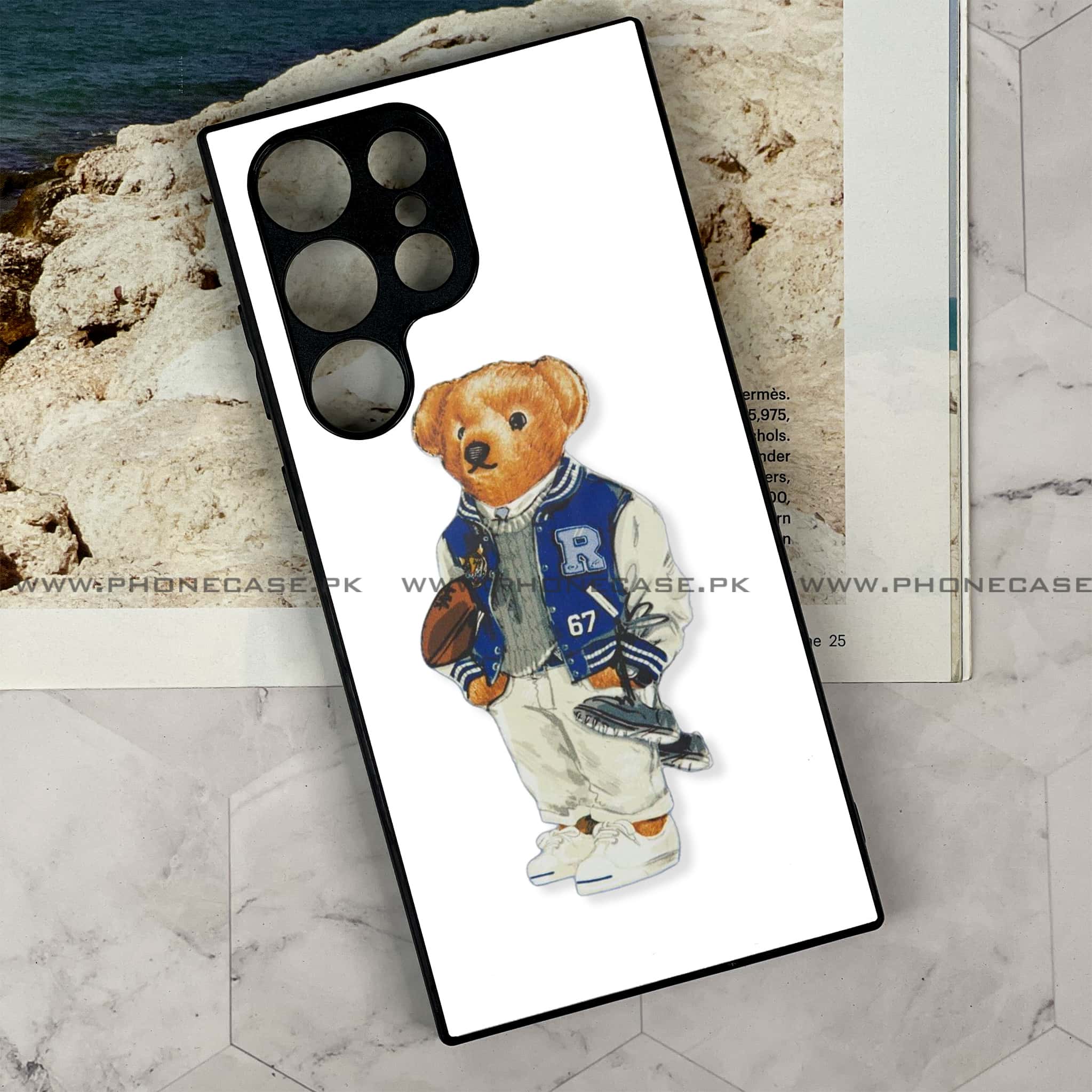 Samsung Galaxy S22 Ultra - Cool Bear Series - Premium Metal Printed soft Bumper shock Proof Case