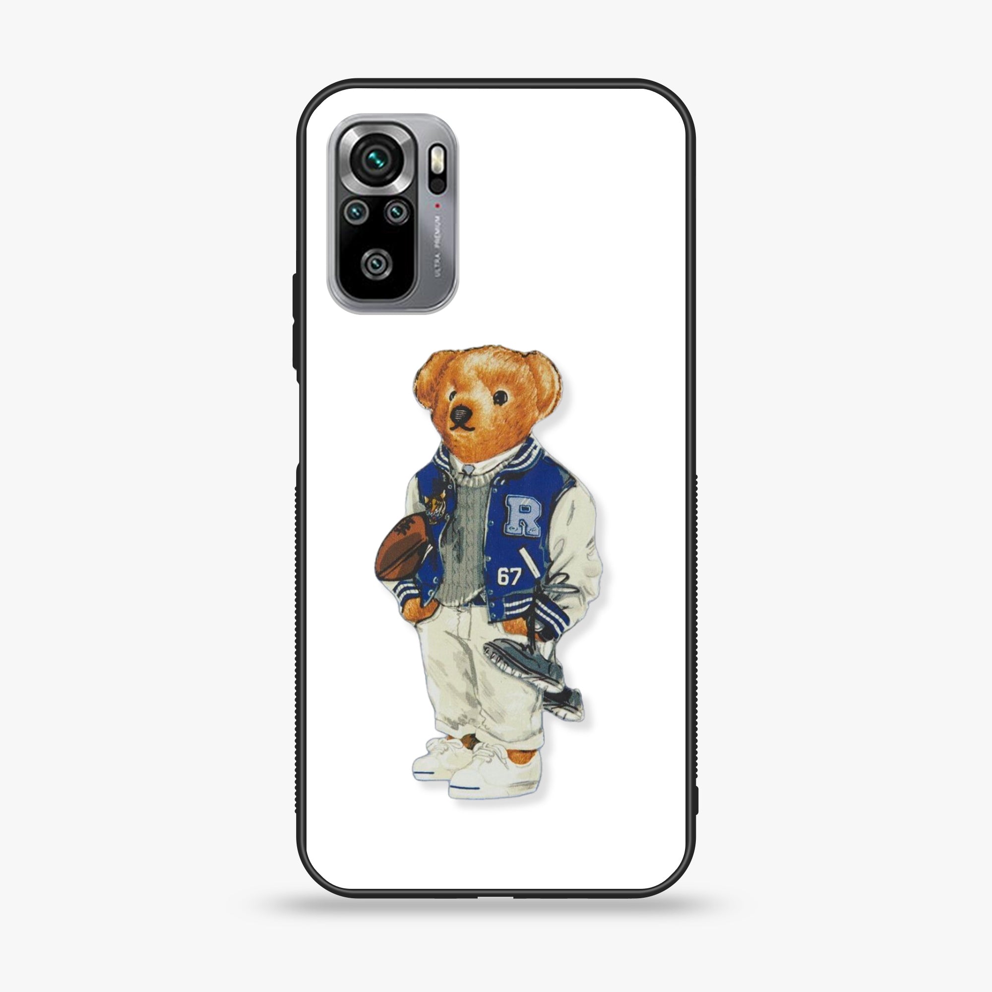 Xiaomi Redmi Note 10S- Cool Bear Series - Premium Printed Glass soft Bumper shock Proof Case