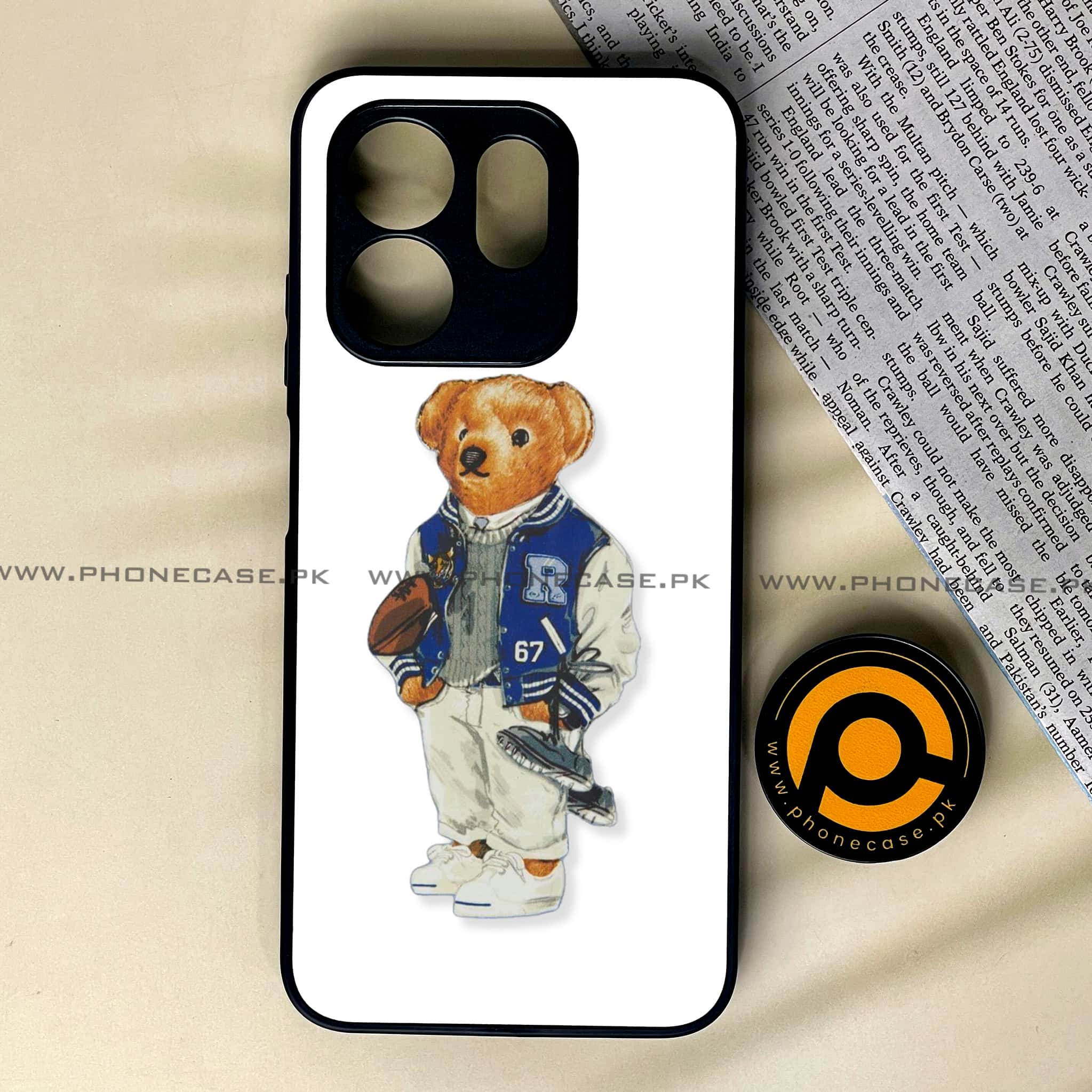 Infinix Smart 9 HD - Cool Bear Series - Premium Metal Printed soft Bumper shock Proof Case