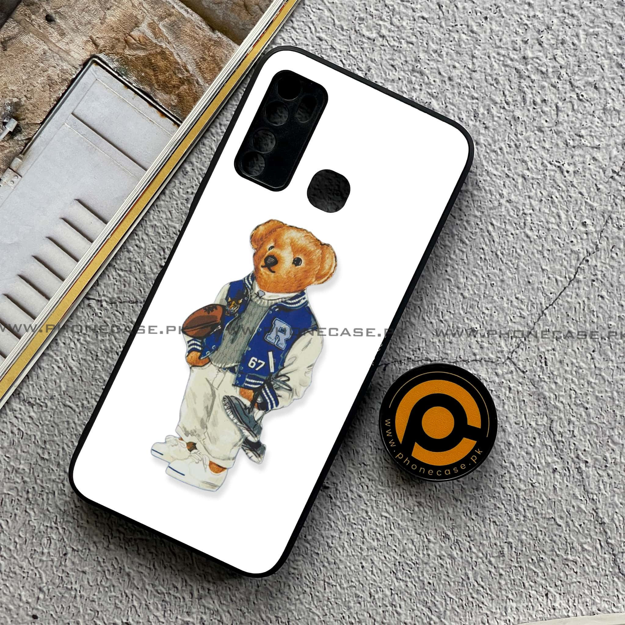 Infinix Note 7 Lite - Cool Bear Series - Premium Printed Metal soft Bumper shock Proof Case