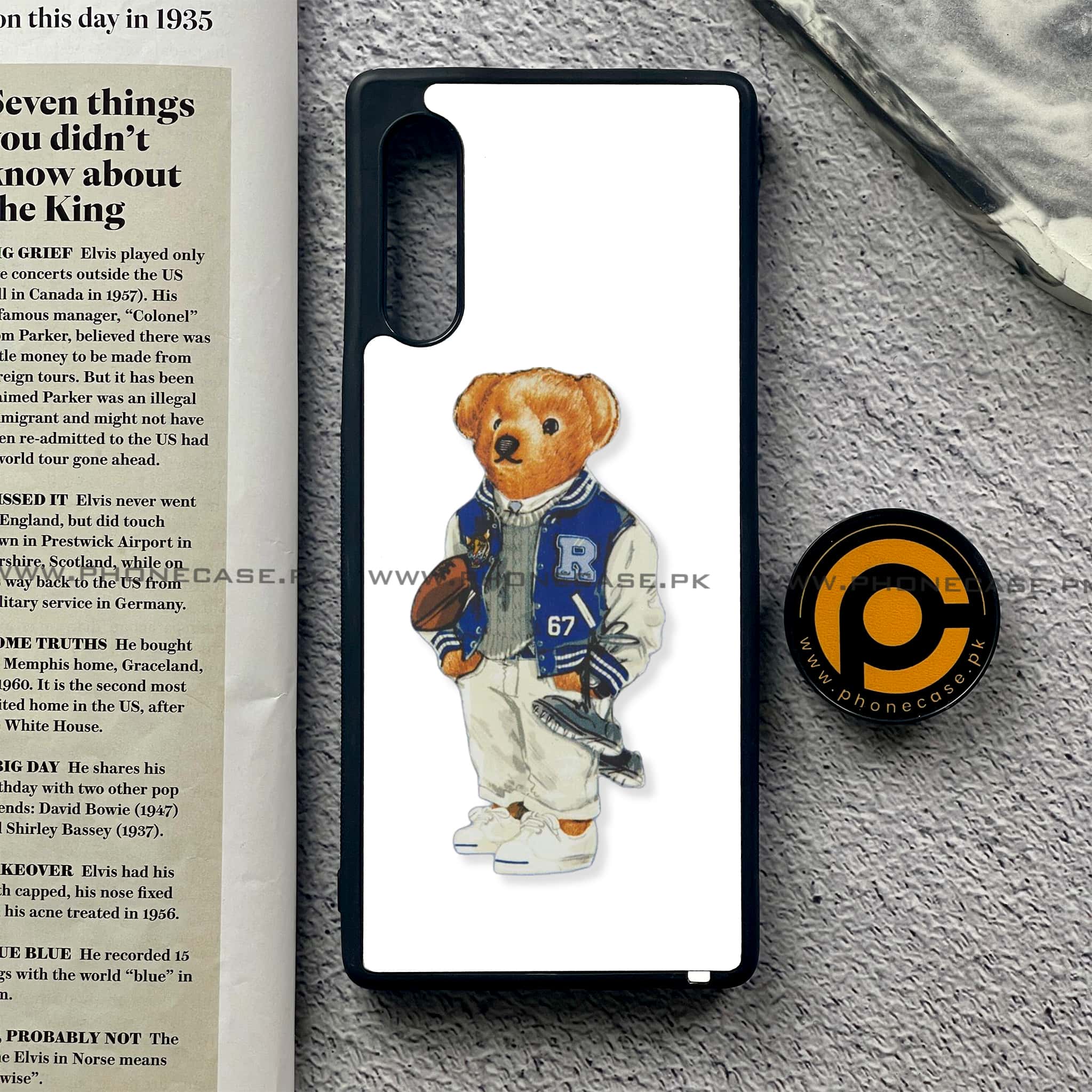 LG Velvet - Cool Bear Series - Premium Printed Glass soft Bumper shock Proof Case