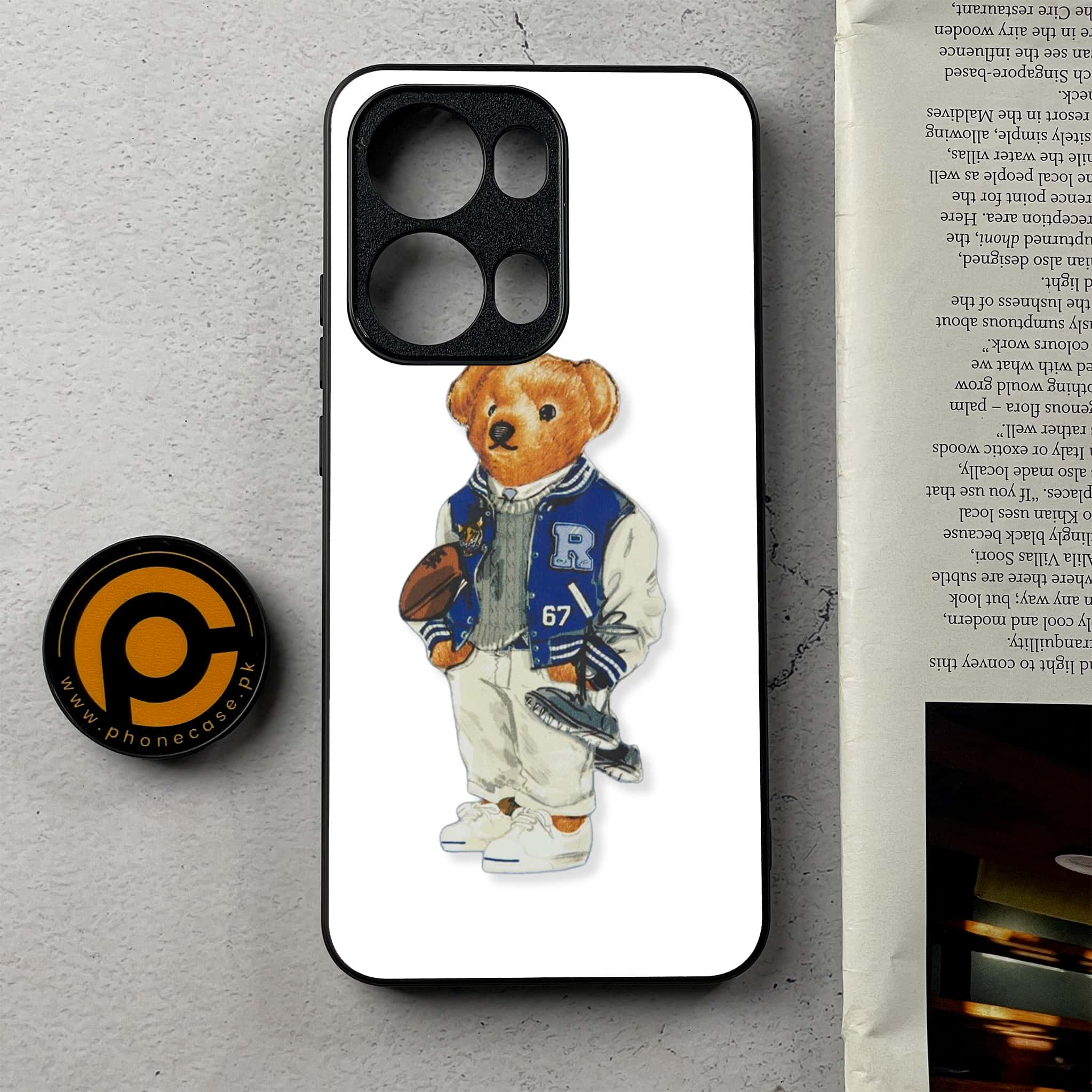 Oppo Reno 13 Pro - Cool Bear Series - Premium Metal Printed Soft Bumper Shockproof Case