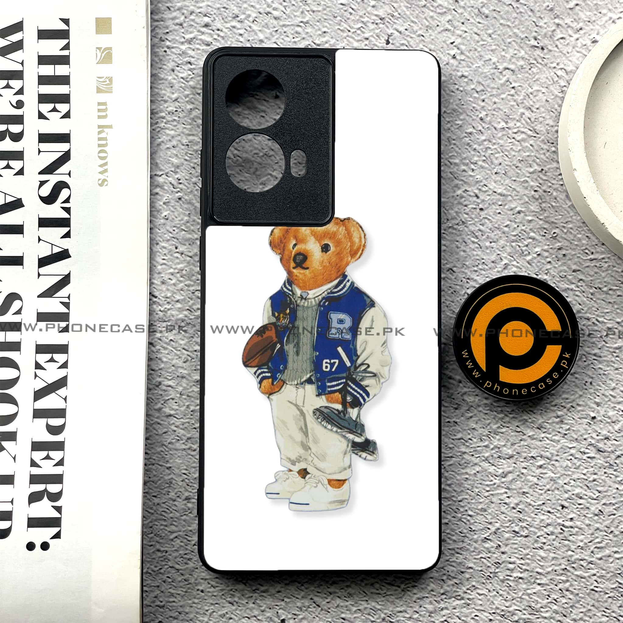Moto G85 - Cool Bear Series - Premium Printed Glass soft Bumper shock Proof Case