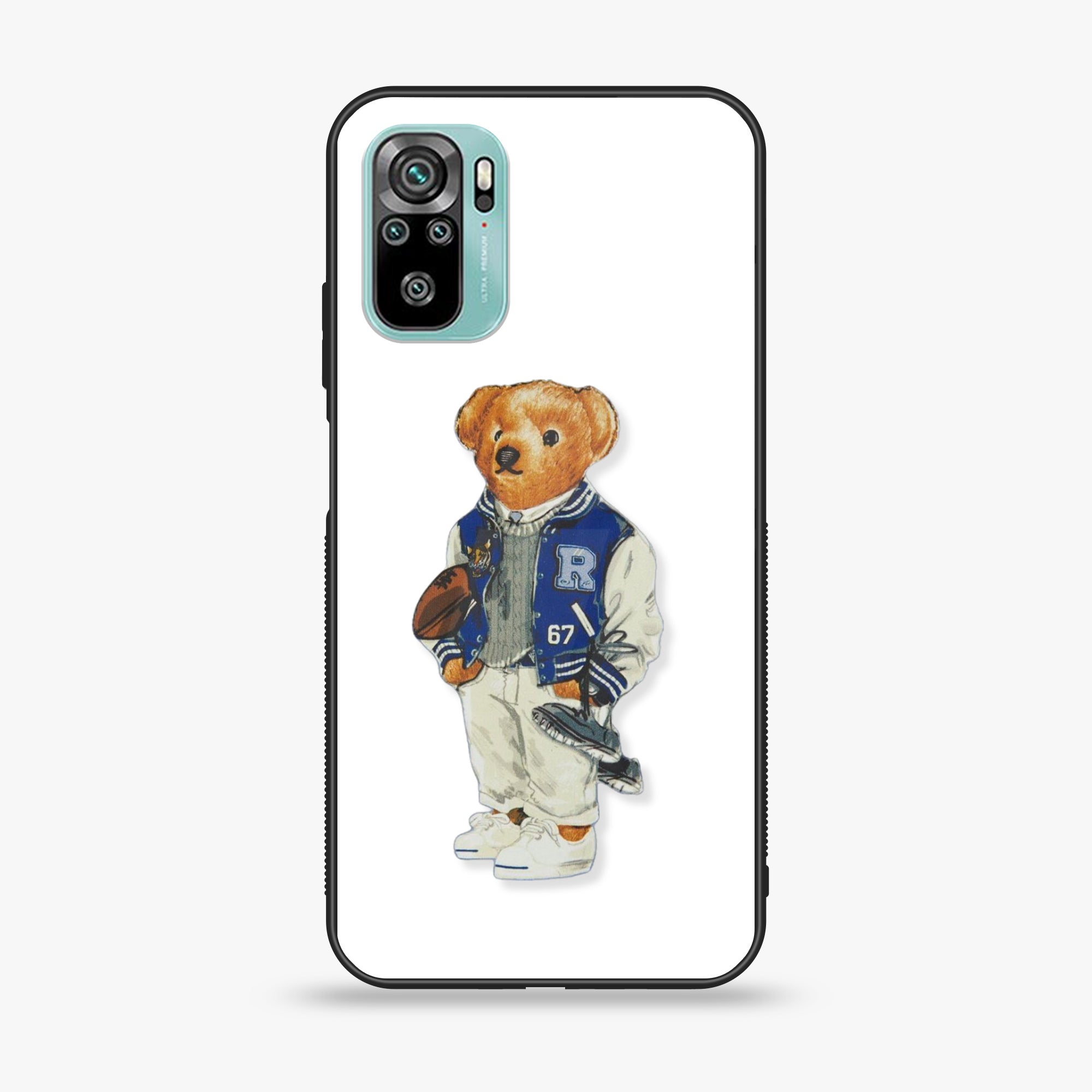 Redmi 10 - Cool Bear Series - Premium Printed Glass soft Bumper shock Proof Case