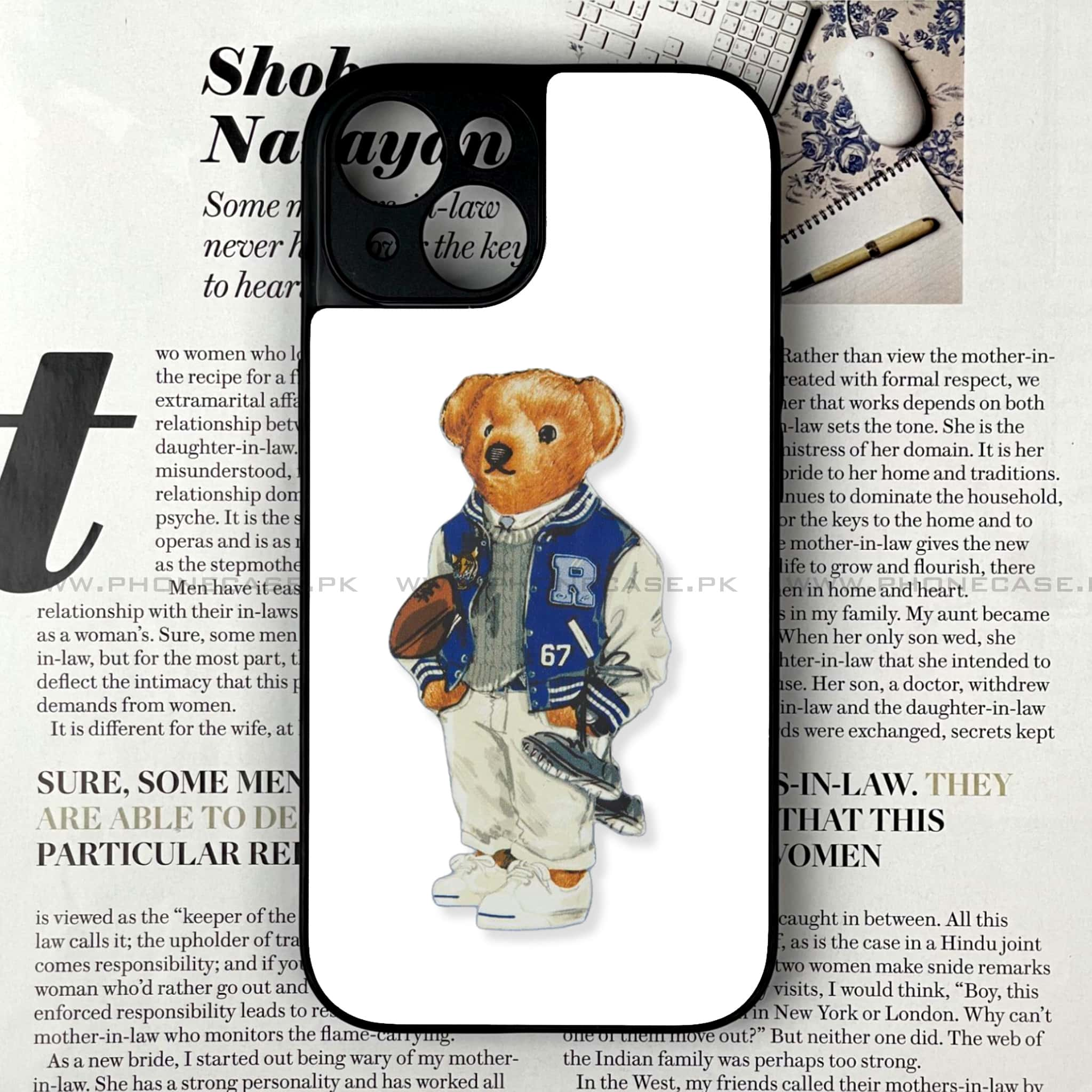 iPhone 15 - Cool Bear Series - Premium Printed Glass soft Bumper shock Proof Case