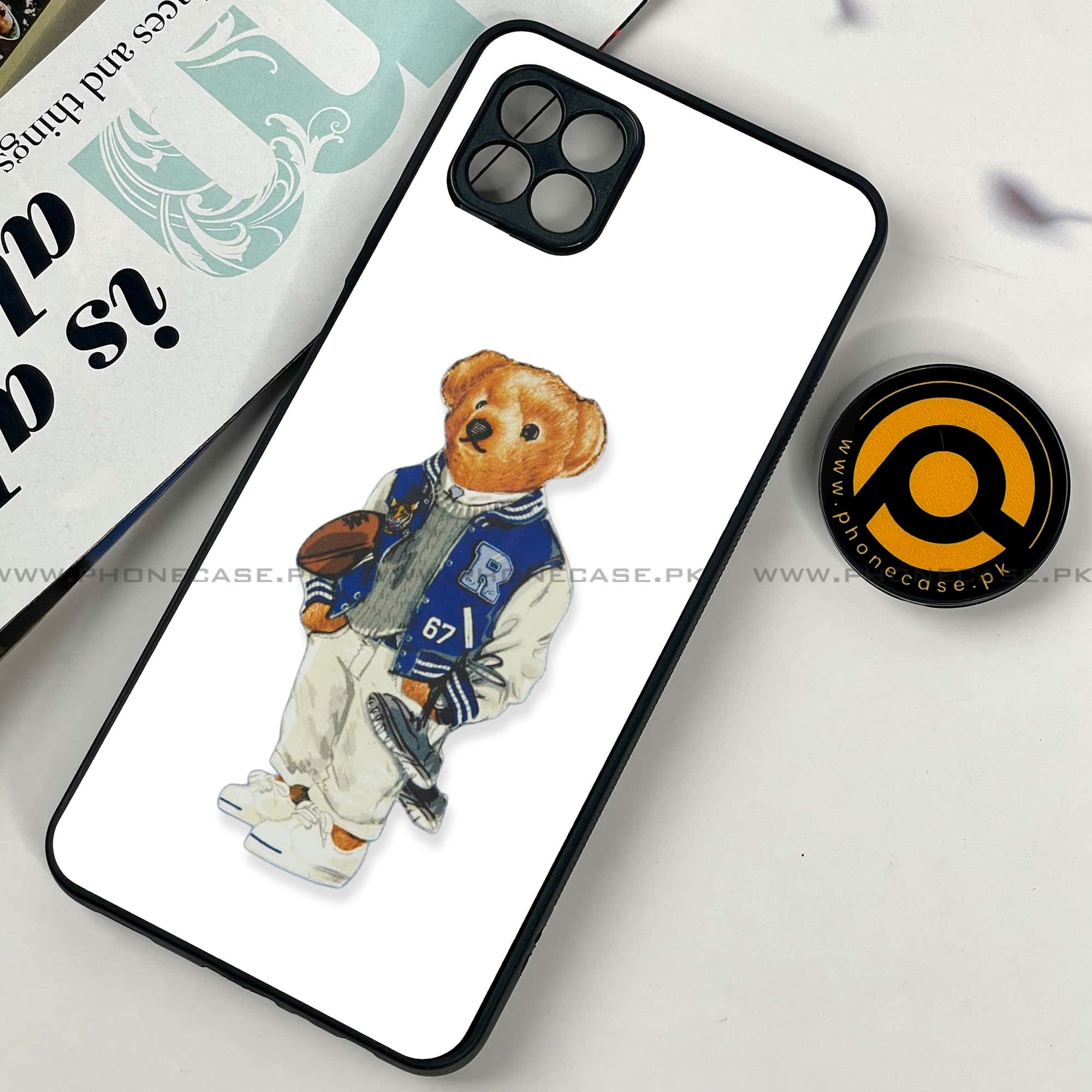 Samsung Galaxy A22 - Cool Bear Series - Premium Printed Metal soft Bumper shock Proof Case