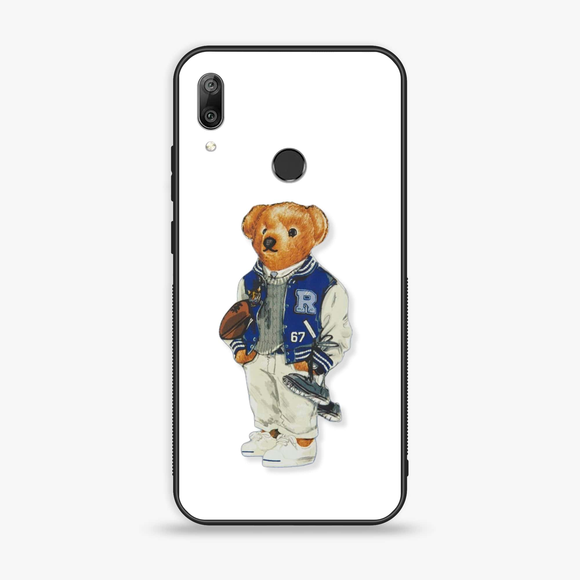 Huawei Y7 Prime (2019) - Cool Bear Series - Premium Printed Glass soft Bumper shock Proof Case