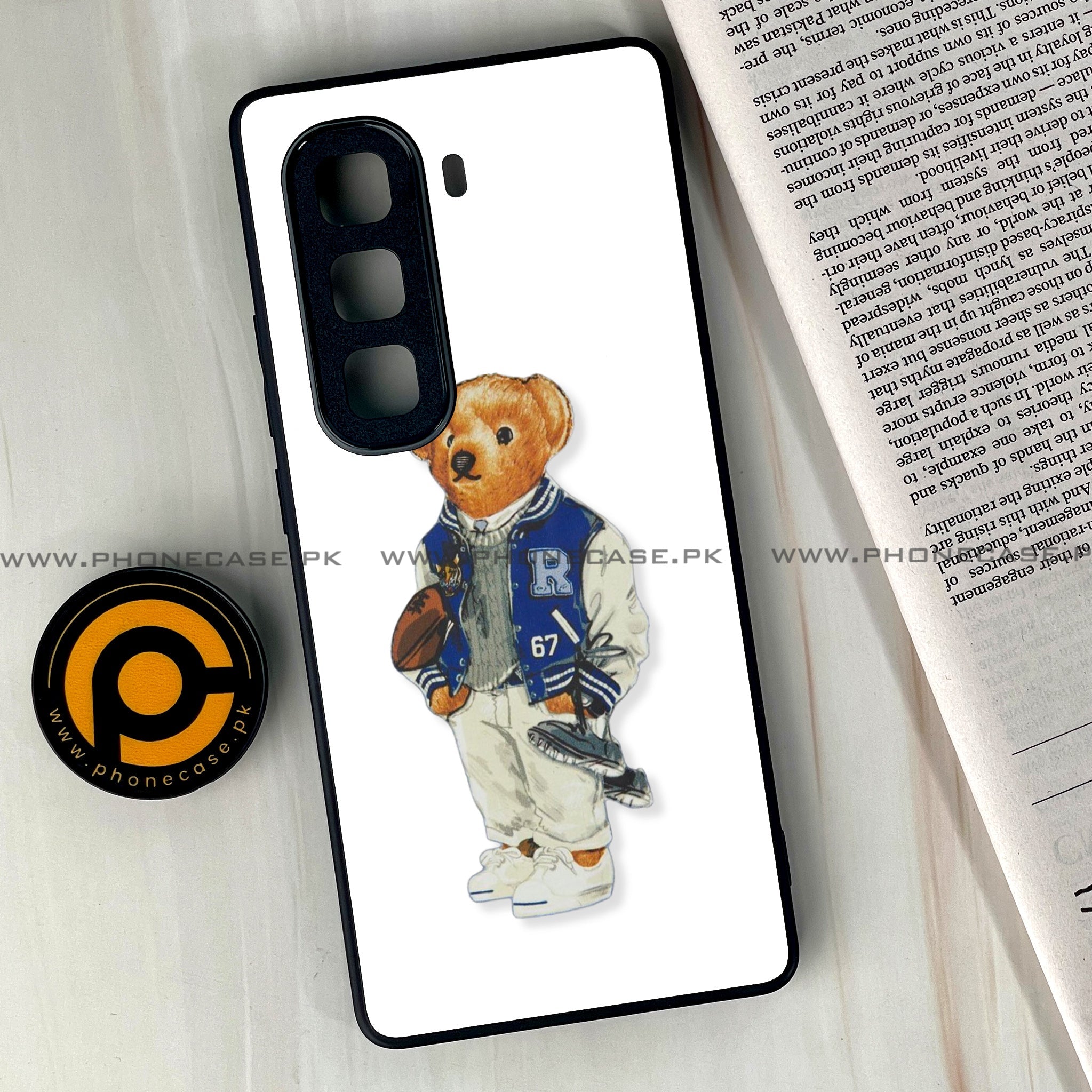 Infinix Hot 60 Pro Plus - Cool Bear Series - Premium Metal Printed soft Bumper shock Proof Case