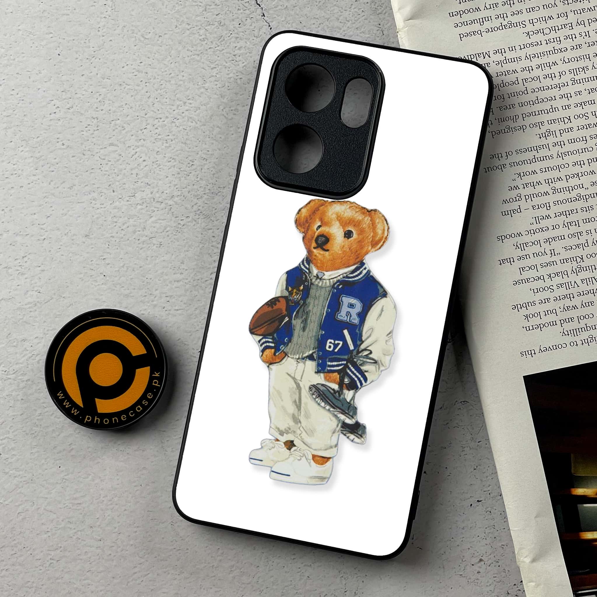 Oppo Reno 14F - Cool Bear Series - Premium Metal Printed Soft Bumper Shockproof Case