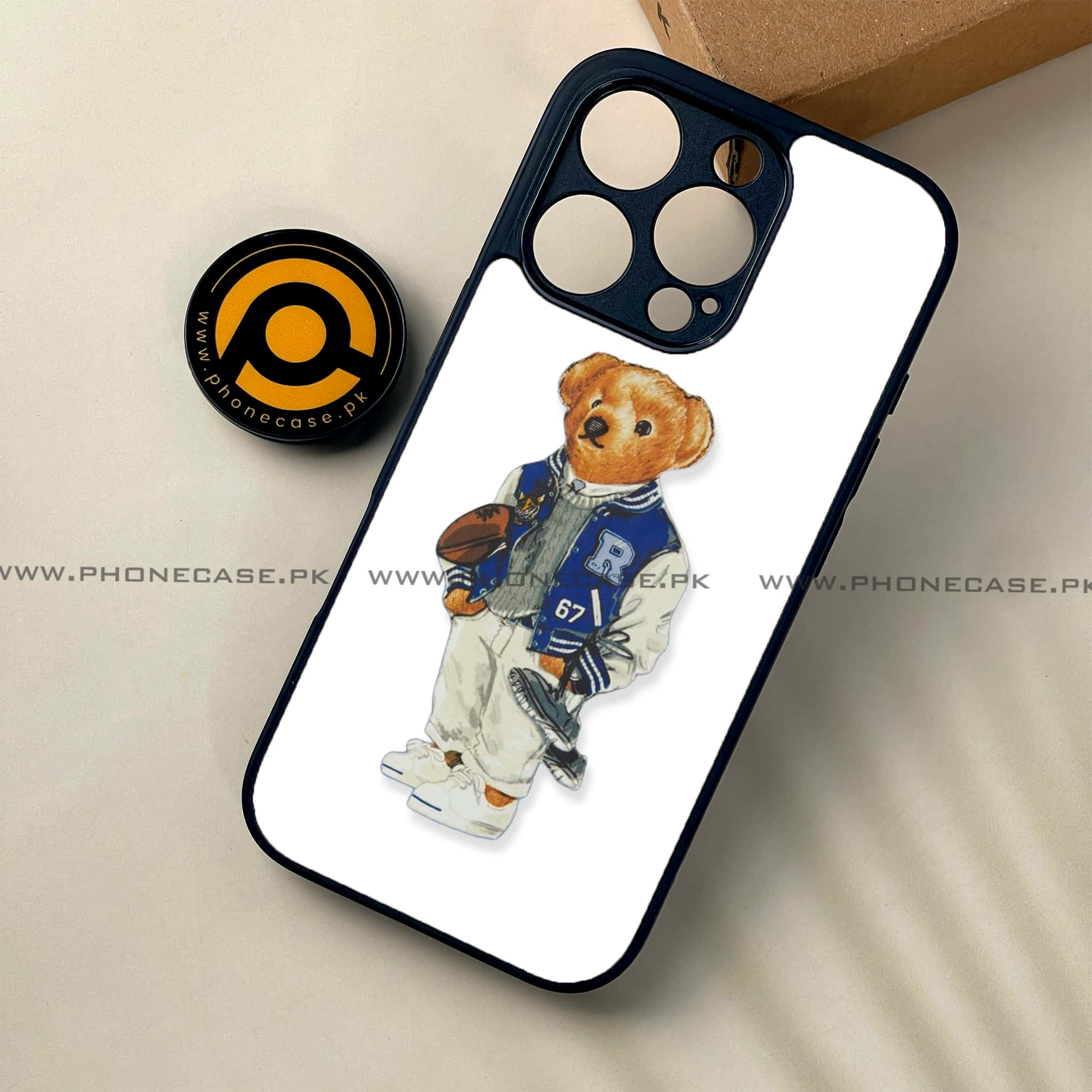 iPhone 16 Pro - Cool Bear Series - Premium Printed Glass soft Bumper shock Proof Case