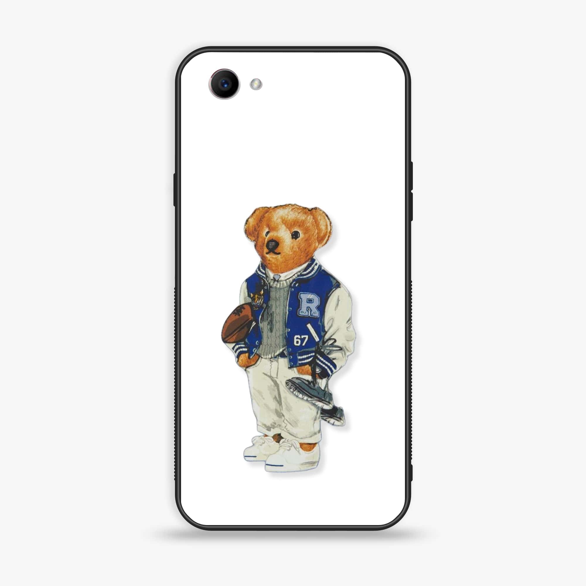 Oppo F7 Youth - Cool Bear Series - Premium Printed Glass soft Bumper shock Proof Case