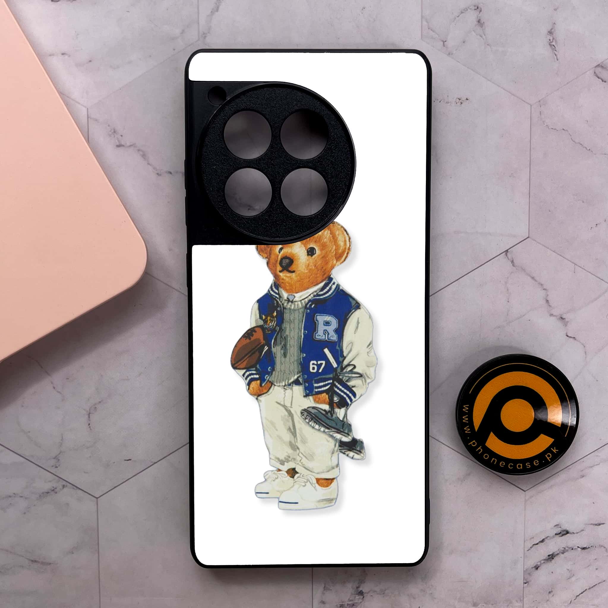 OnePlus 12R - Cool Bear Series - Premium Metal Printed soft Bumper shock Proof Case