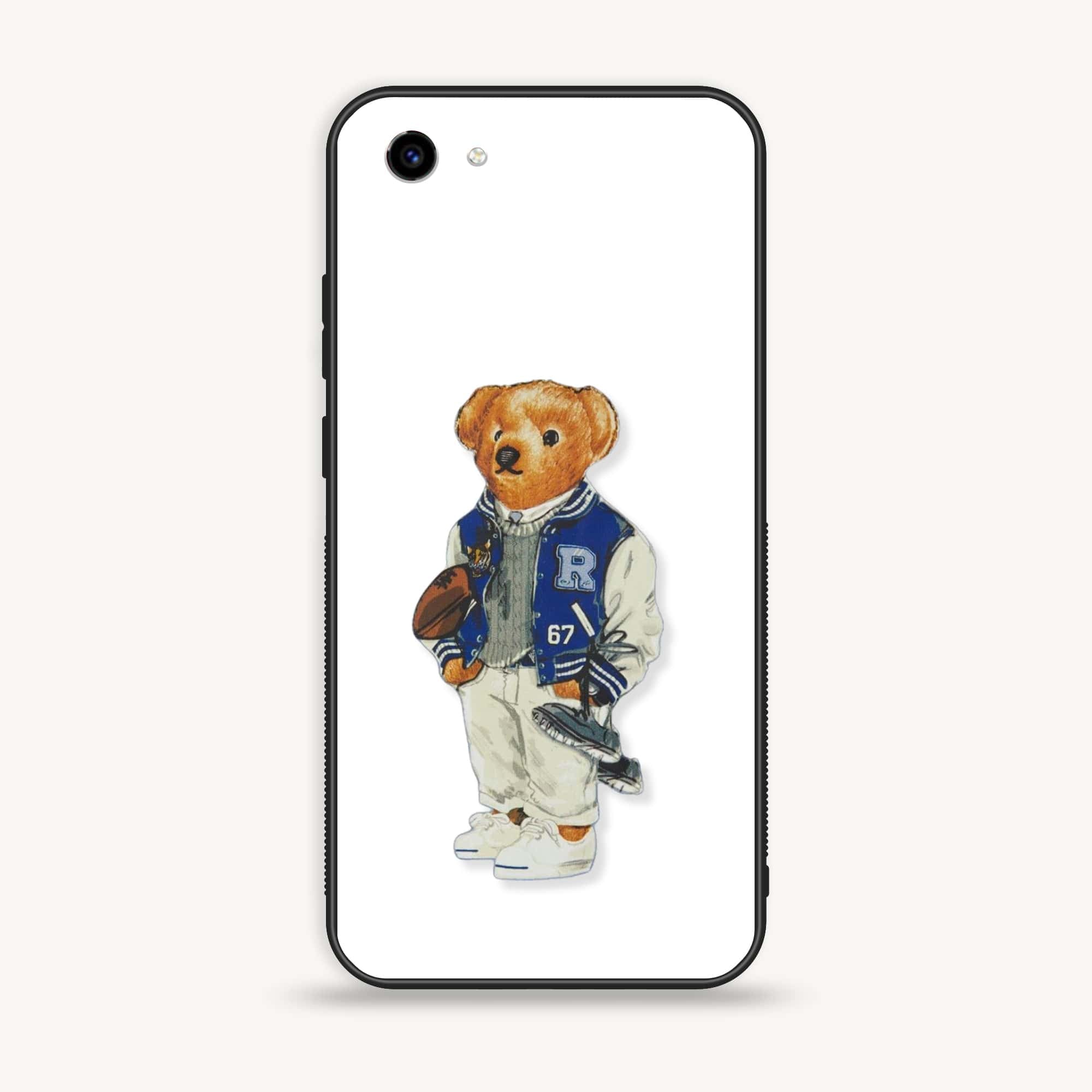 Vivo Y83 - Cool Bear Series - Premium Printed Glass soft Bumper shock Proof Case