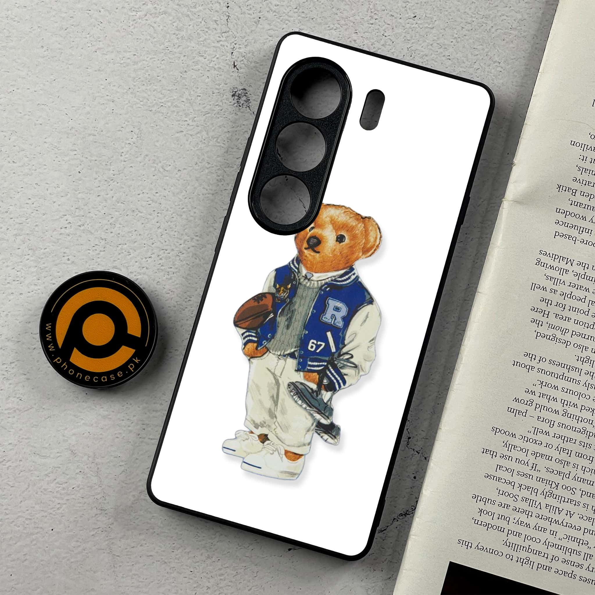 Tecno Camon 40 - Cool Bear Series - Premium Metal Printed Soft Bumper Shockproof Case