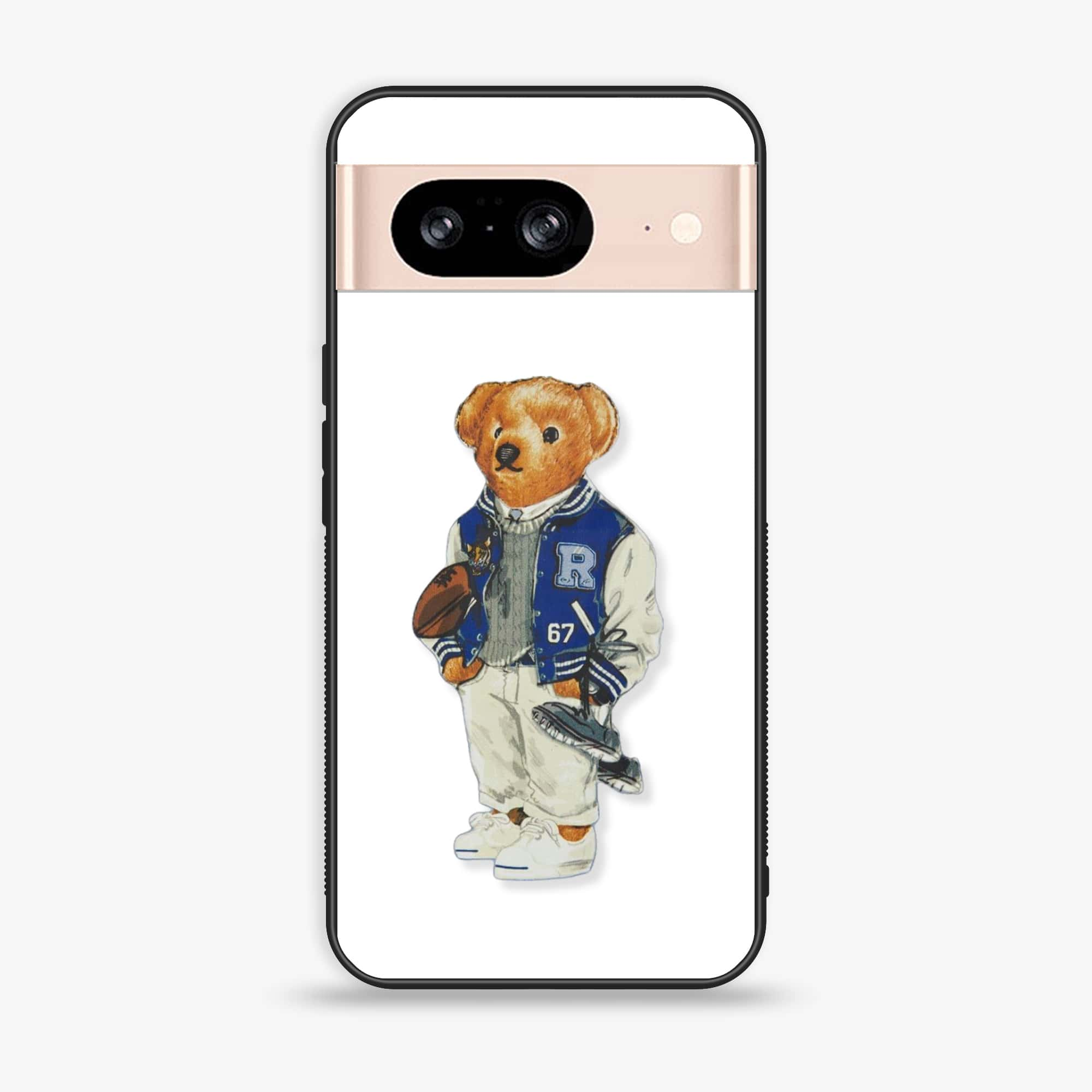 Google Pixel 8 - Cool Bear Series - Premium Printed Glass soft Bumper shock Proof Case