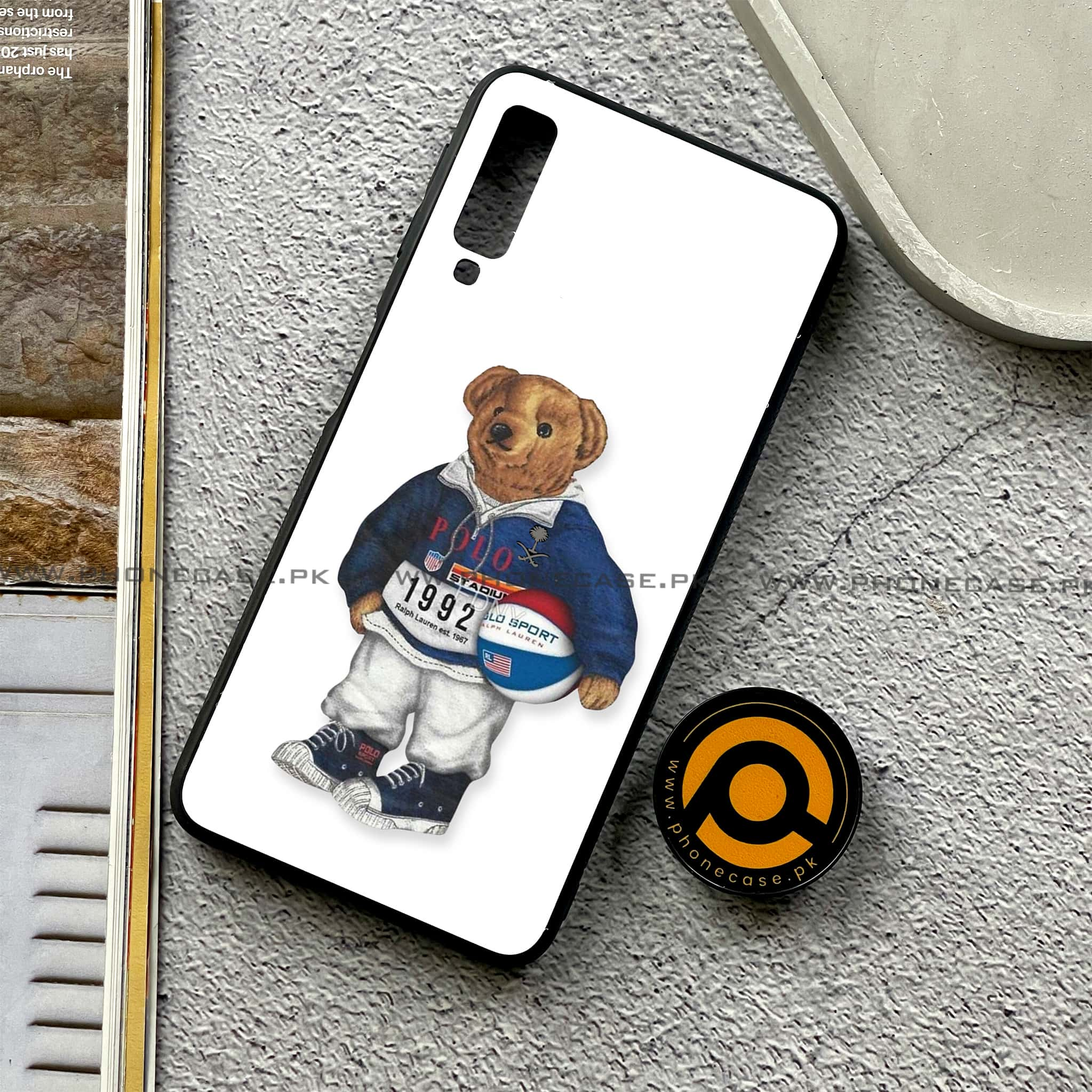 Galaxy A7 2018 - Cool Bear Series - Premium Printed Metal soft Bumper shock Proof Case