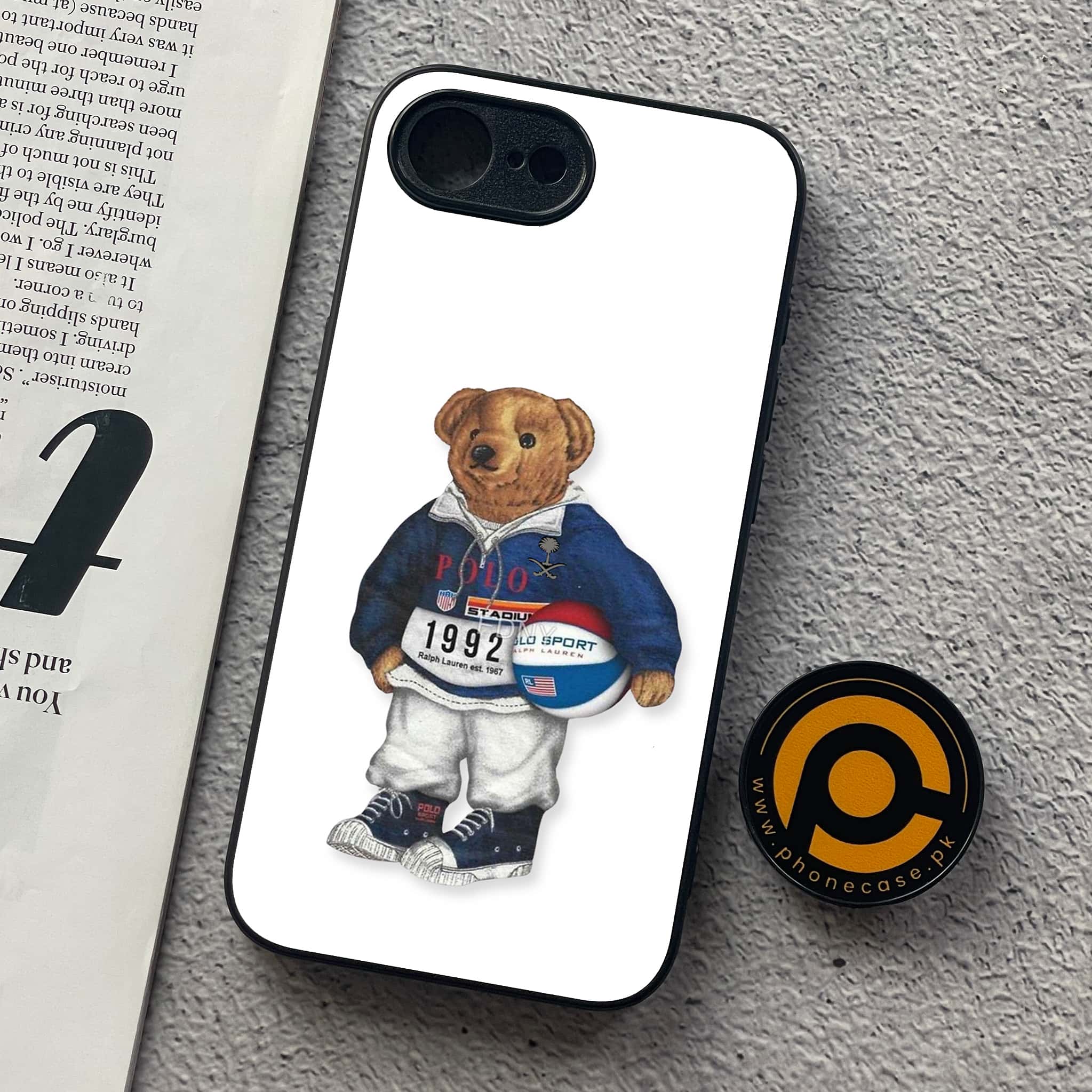 iPhone 16e - Cool Bear Series - Premium Metal  Printed soft Bumper shock Proof Case