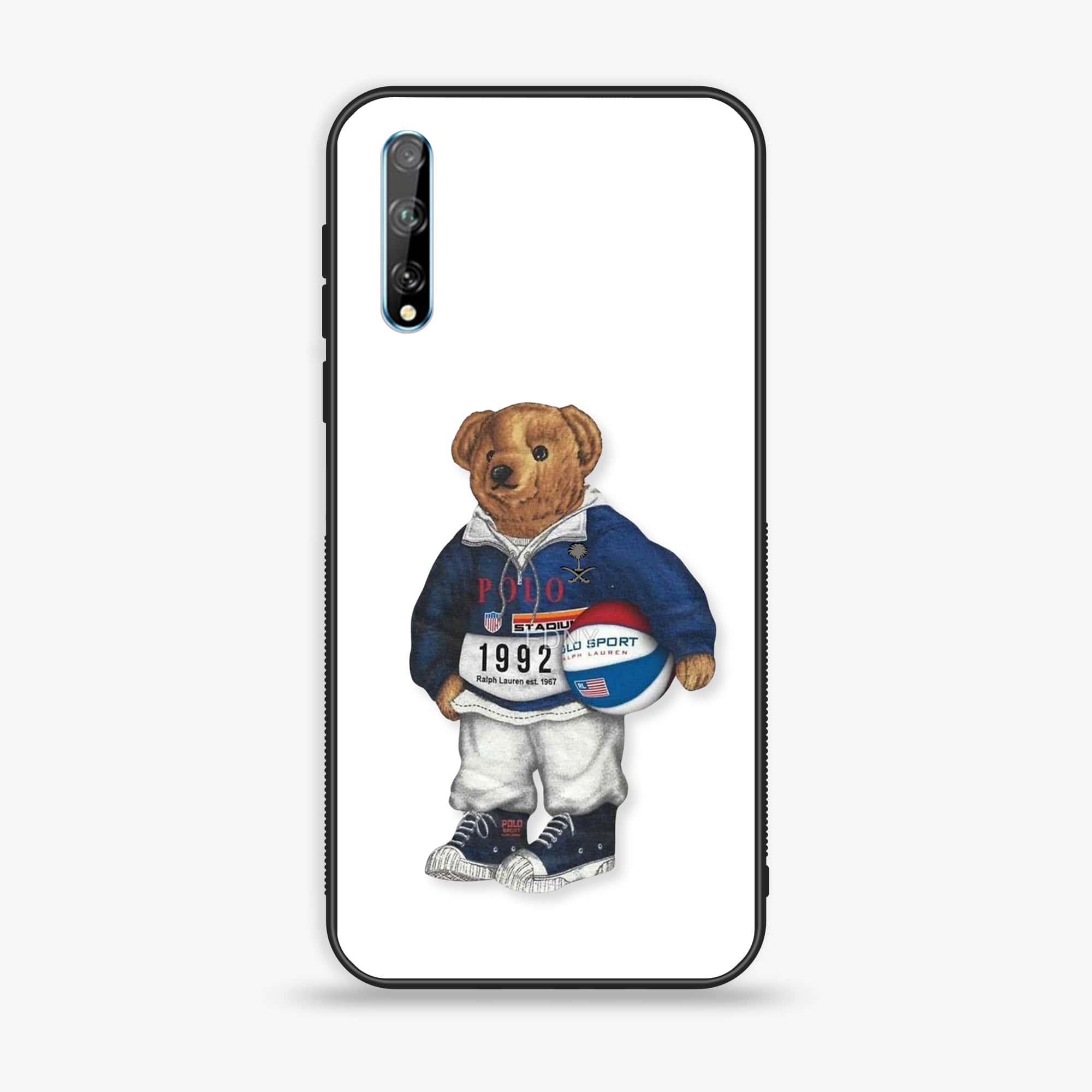 Huawei Y8p - Cool Bear Series - Premium Printed Glass soft Bumper shock Proof Case