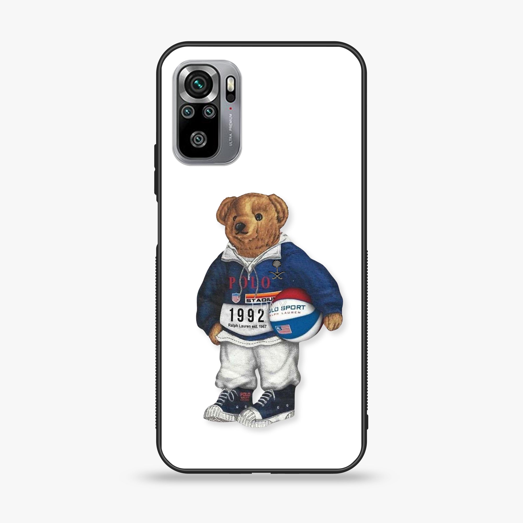 Xiaomi Redmi Note 10S- Cool Bear Series - Premium Printed Glass soft Bumper shock Proof Case