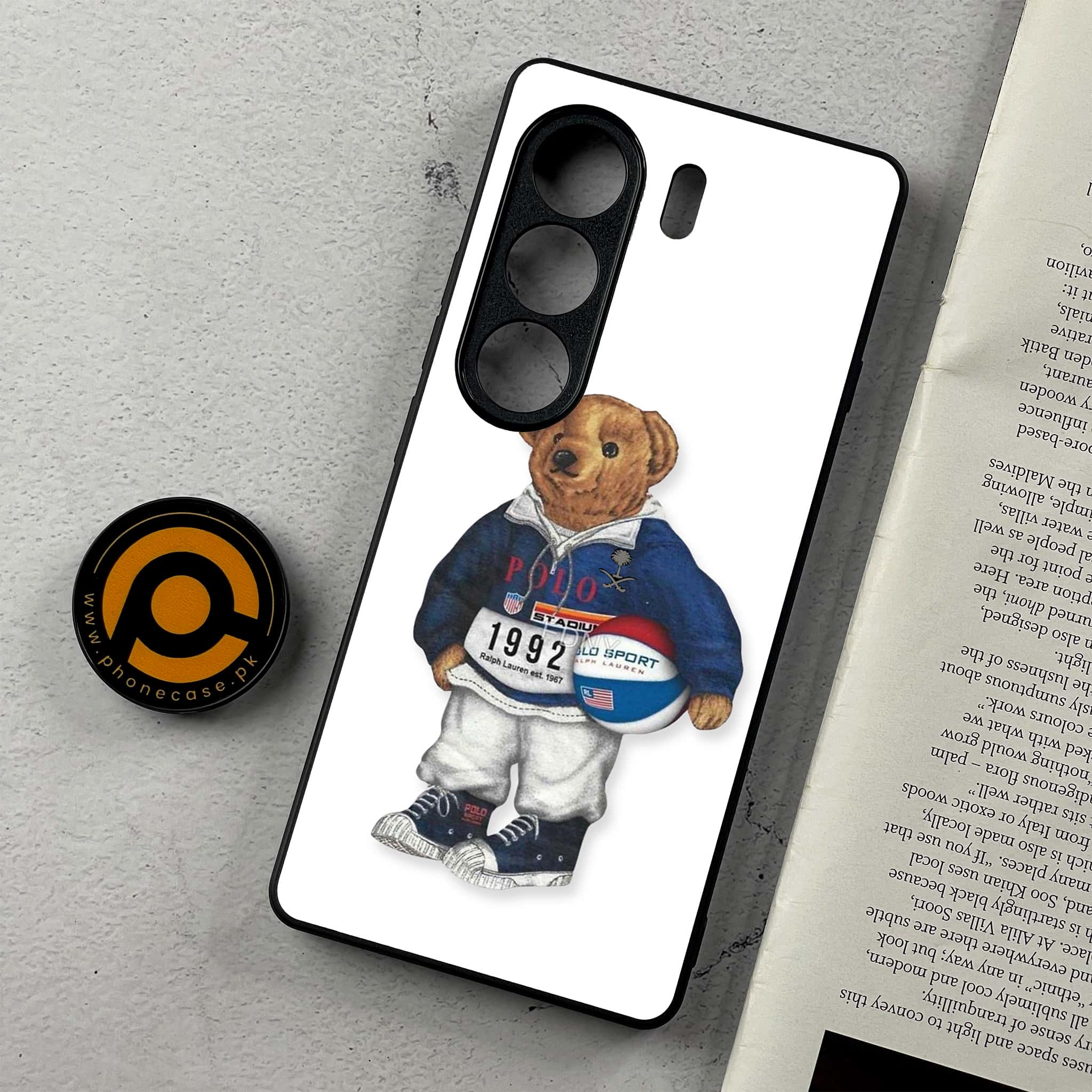 Tecno Camon 40 - Cool Bear Series - Premium Metal Printed Soft Bumper Shockproof Case