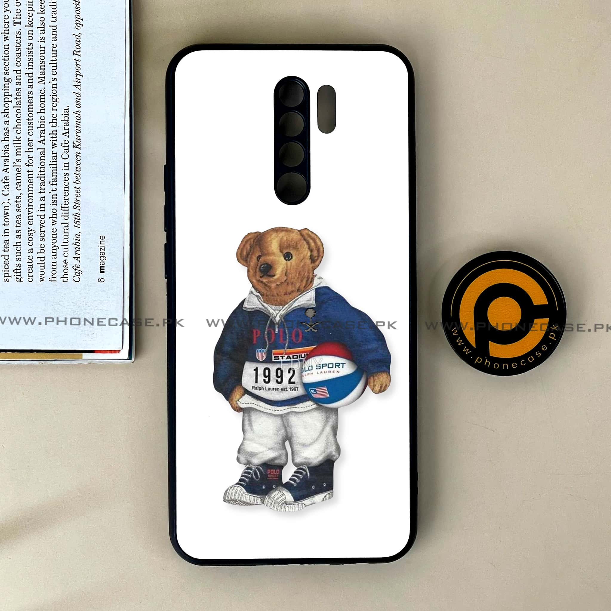 Xiaomi Redmi 9 - Cool Bear Series - Premium Printed Glass soft Bumper shock Proof Case