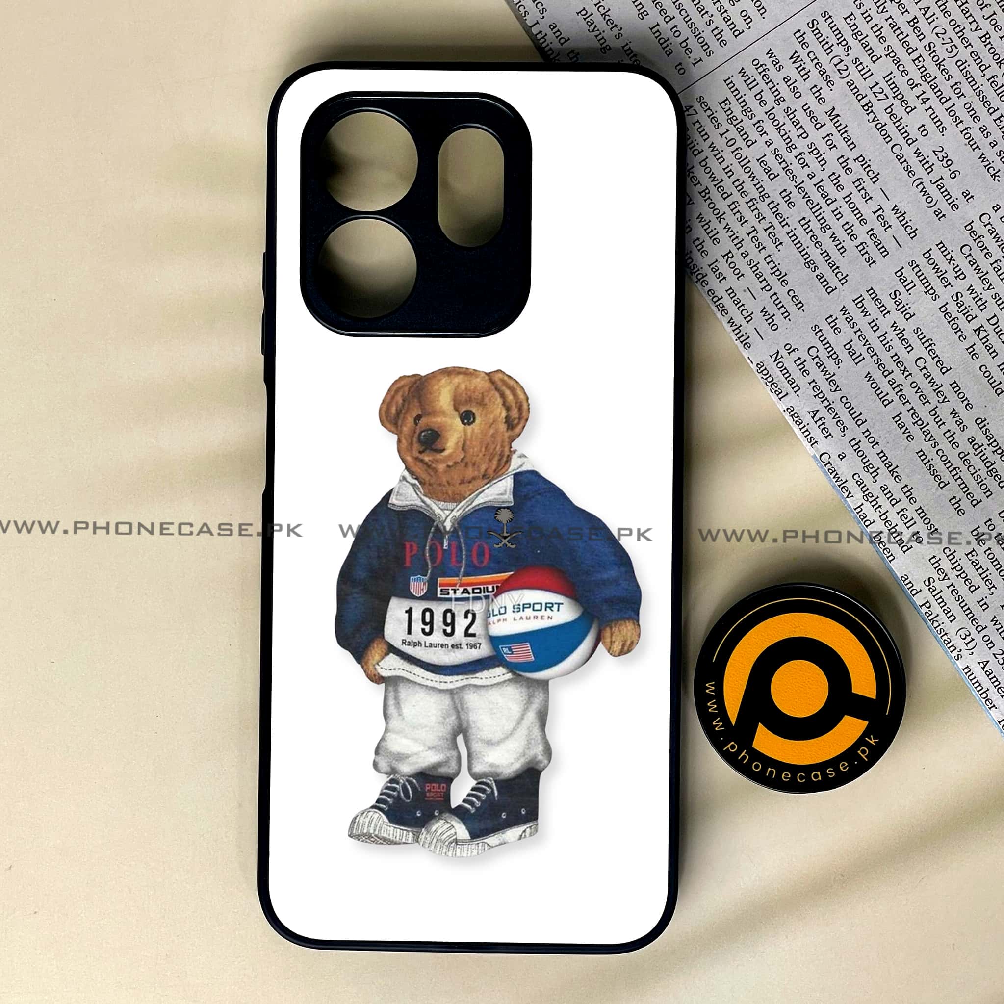 Infinix Smart 9 HD - Cool Bear Series - Premium Metal Printed soft Bumper shock Proof Case