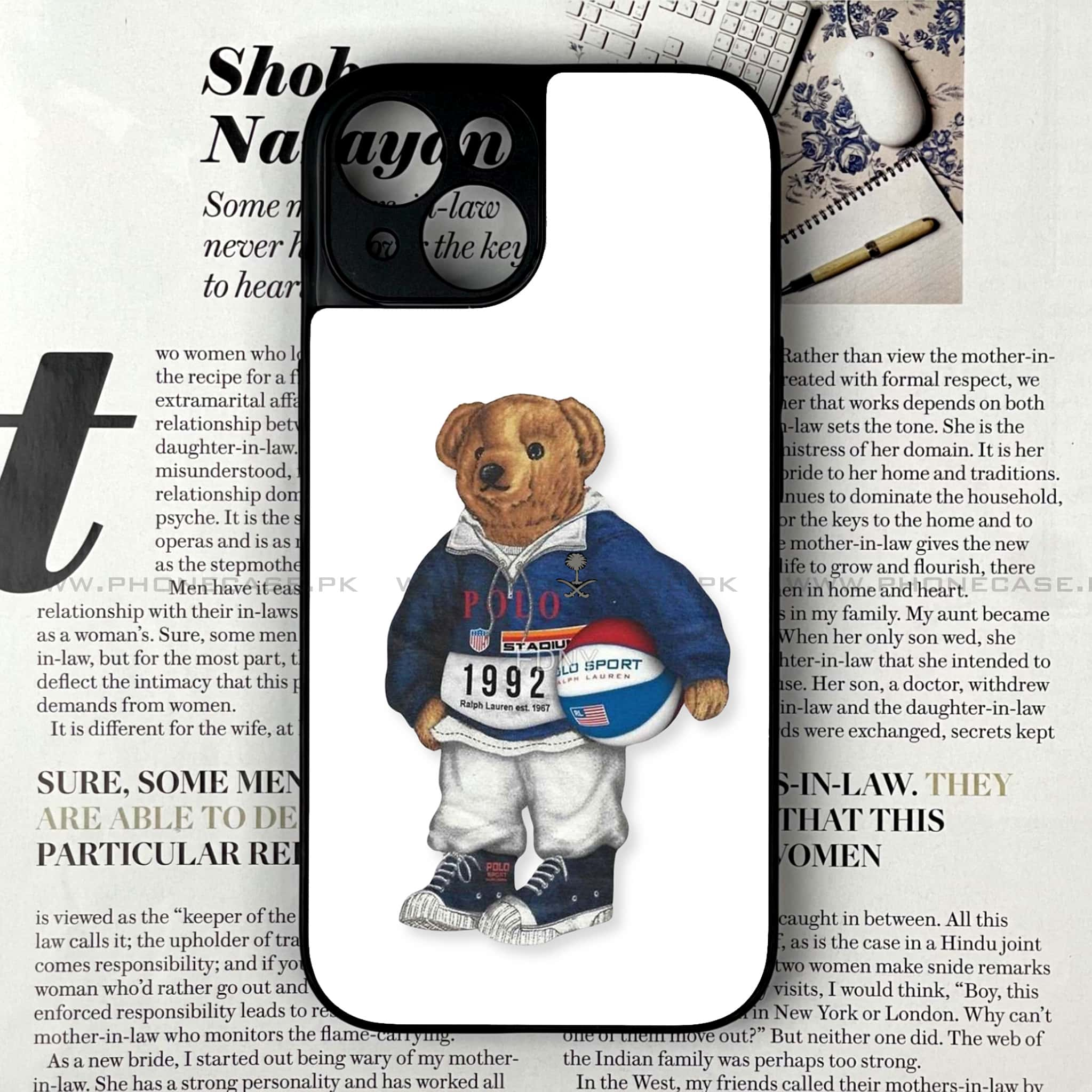 iPhone 15 - Cool Bear Series - Premium Printed Glass soft Bumper shock Proof Case