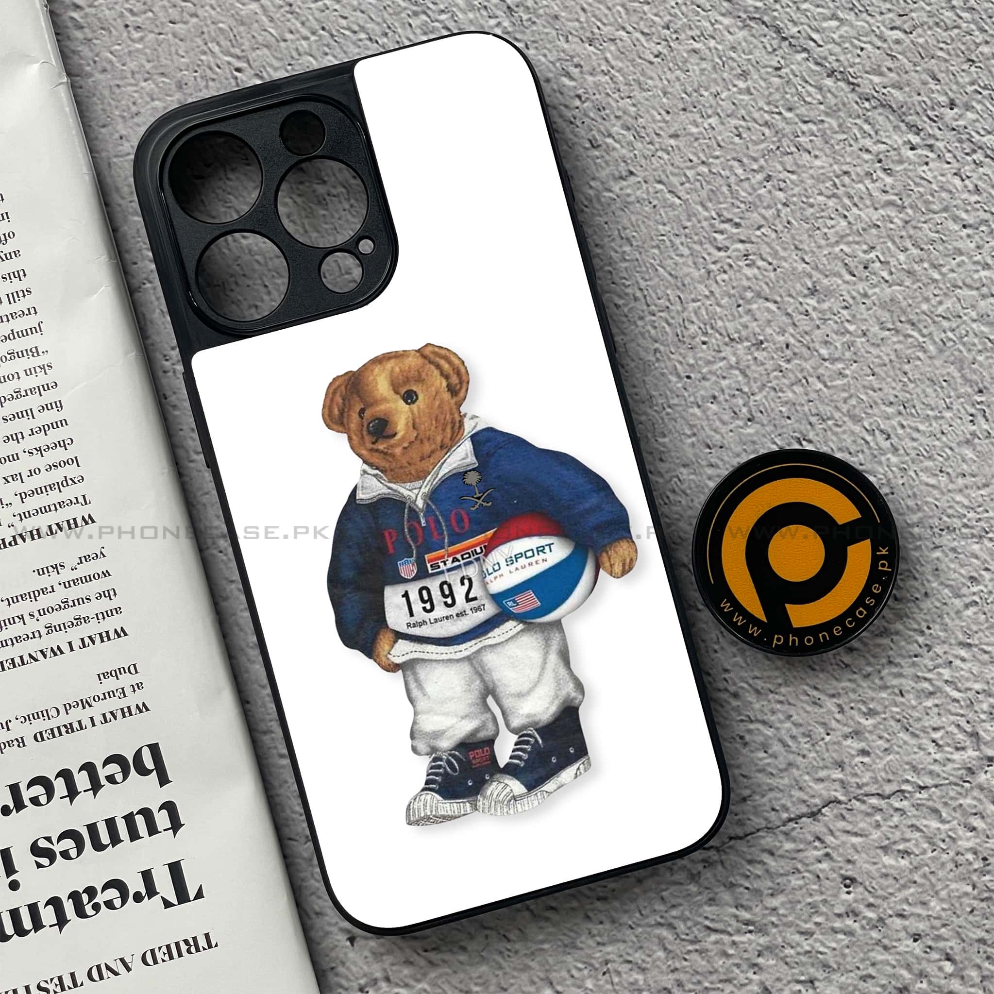 iPhone 15 Pro - Cool Bear Series - Premium Metal Printed soft Bumper shock Proof Case