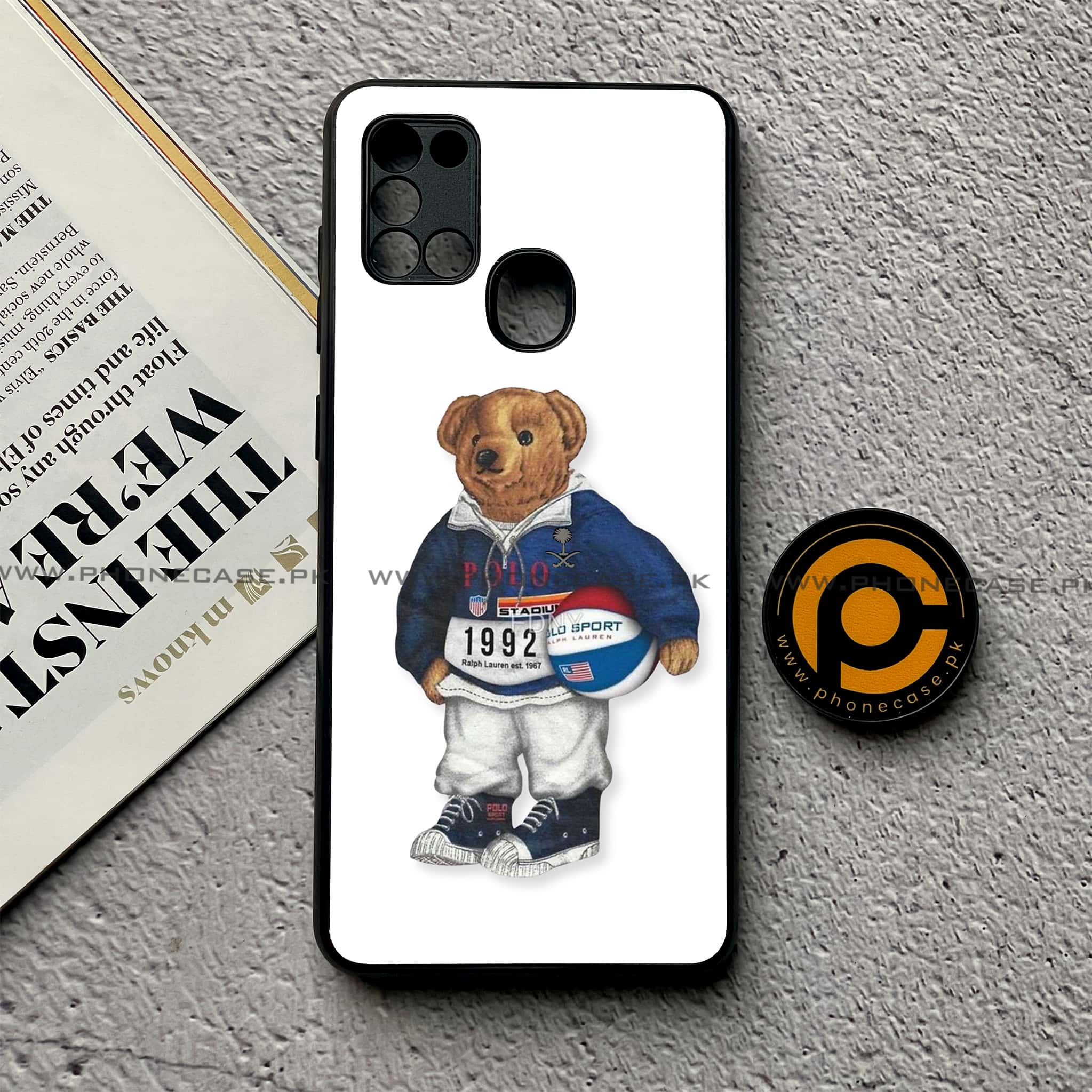 Samsung Galaxy A21s - Cool Bear Series - Premium Printed Glass soft Bumper shock Proof Case