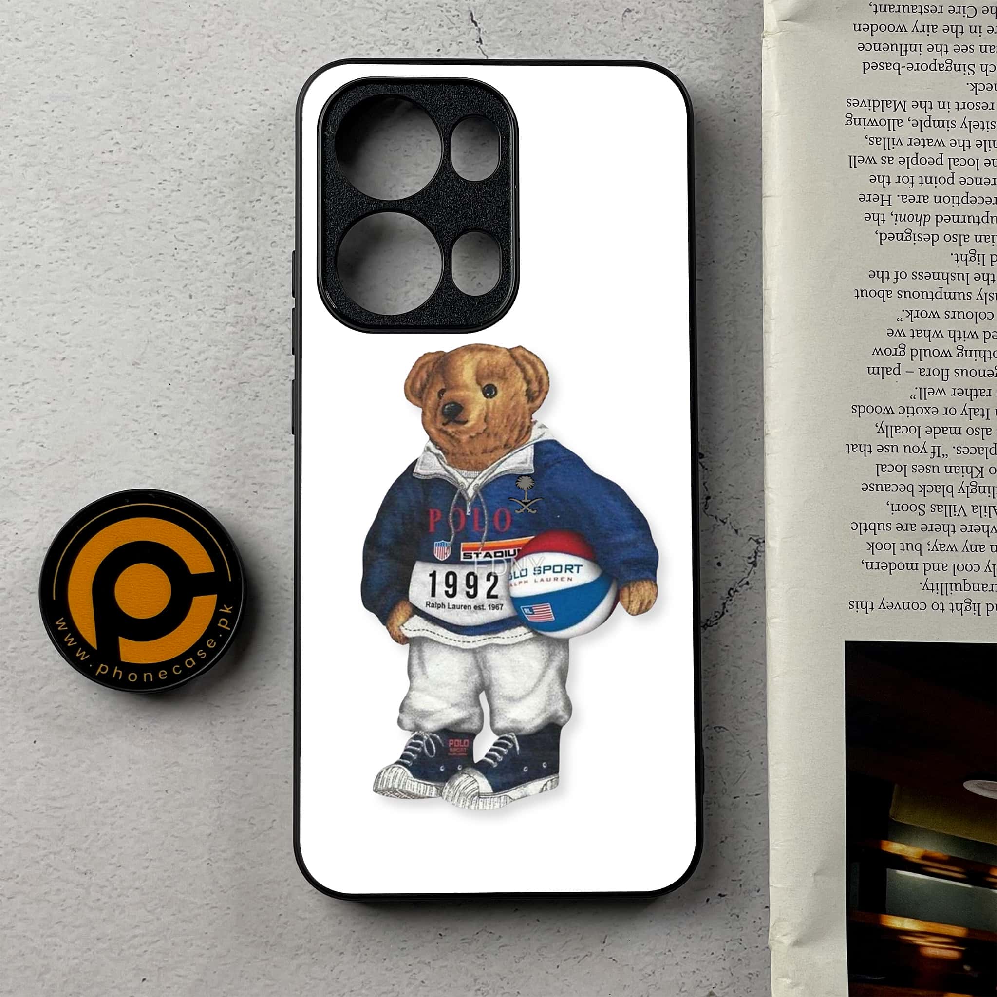 Oppo Reno 13 Pro - Cool Bear Series - Premium Metal Printed Soft Bumper Shockproof Case