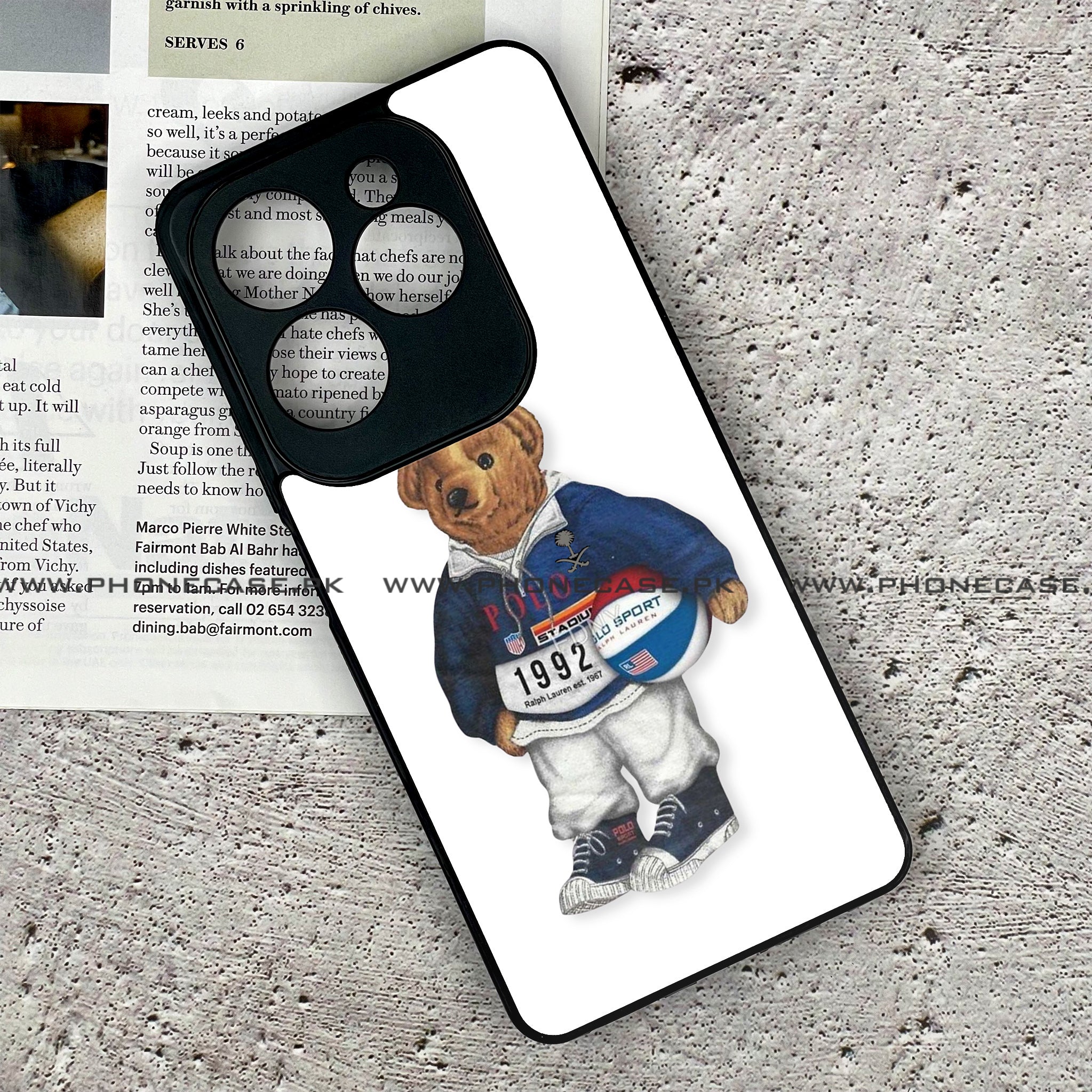 Tecno Spark 20 Pro - Cool Bear Series - Premium Printed Glass soft Bumper shock Proof Case